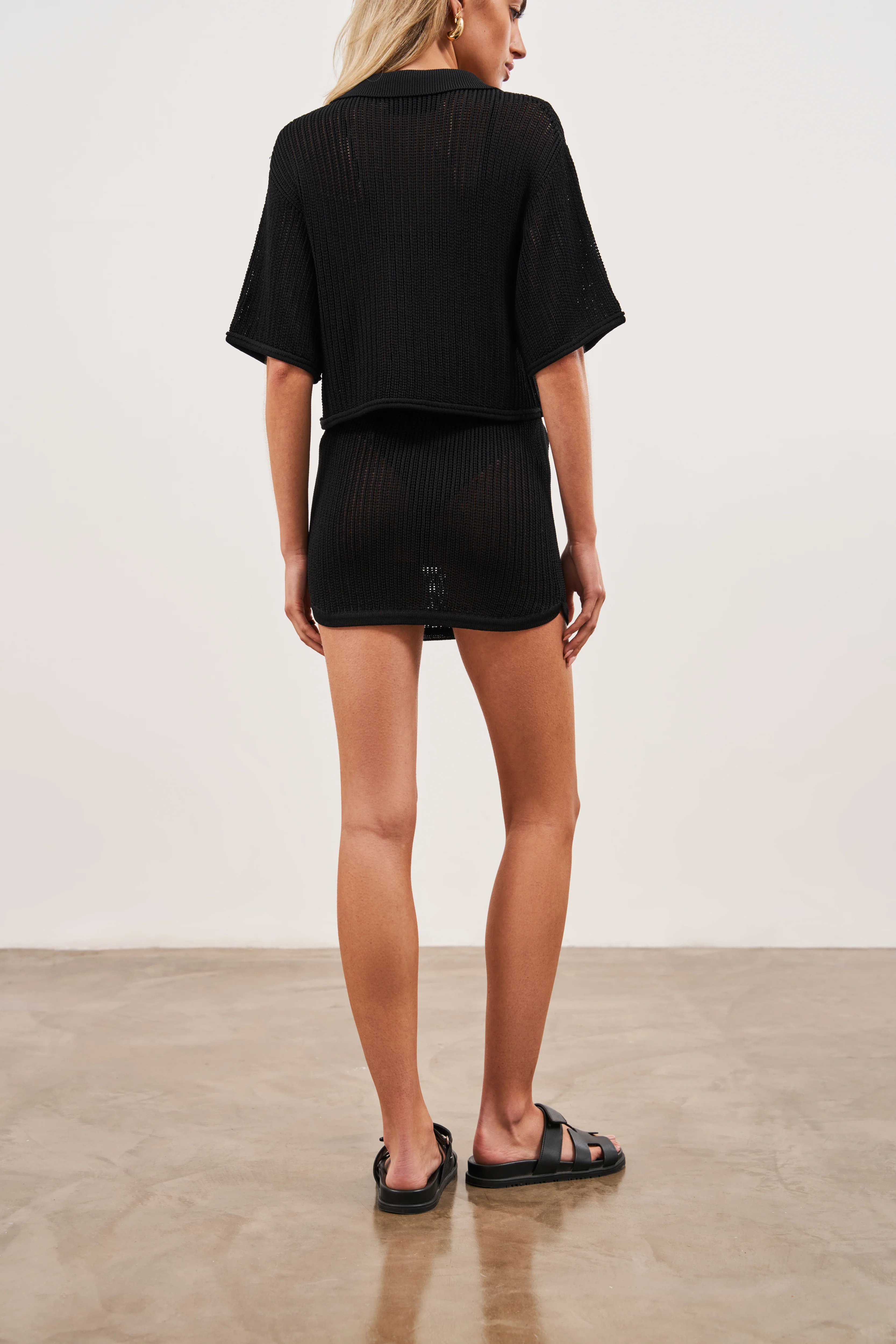 KNITTED SKIRT - BLACK - Image 5