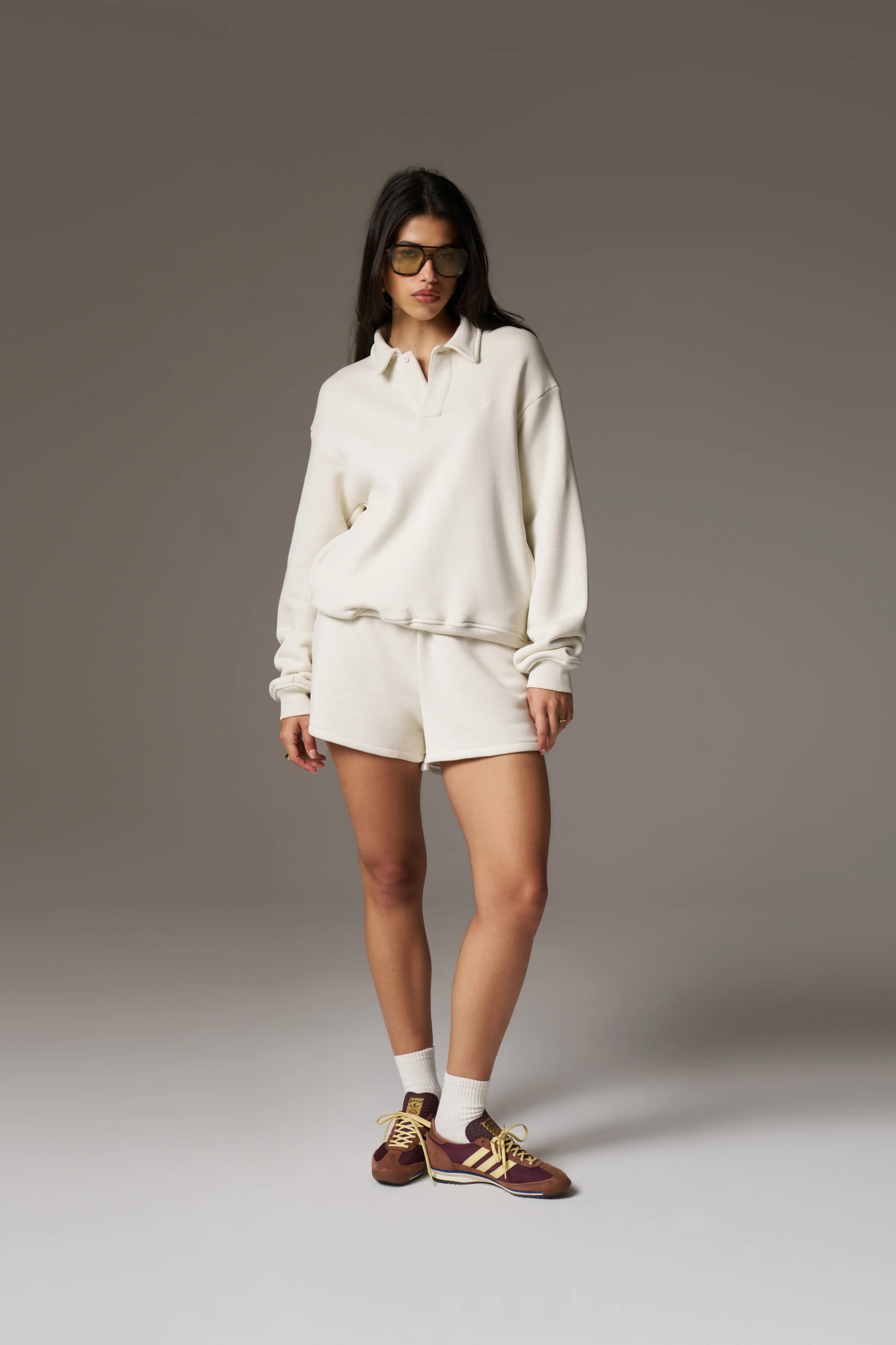 LAUNDERED CLASSICS POLO SWEATSHIRT - ECRU - Image 5