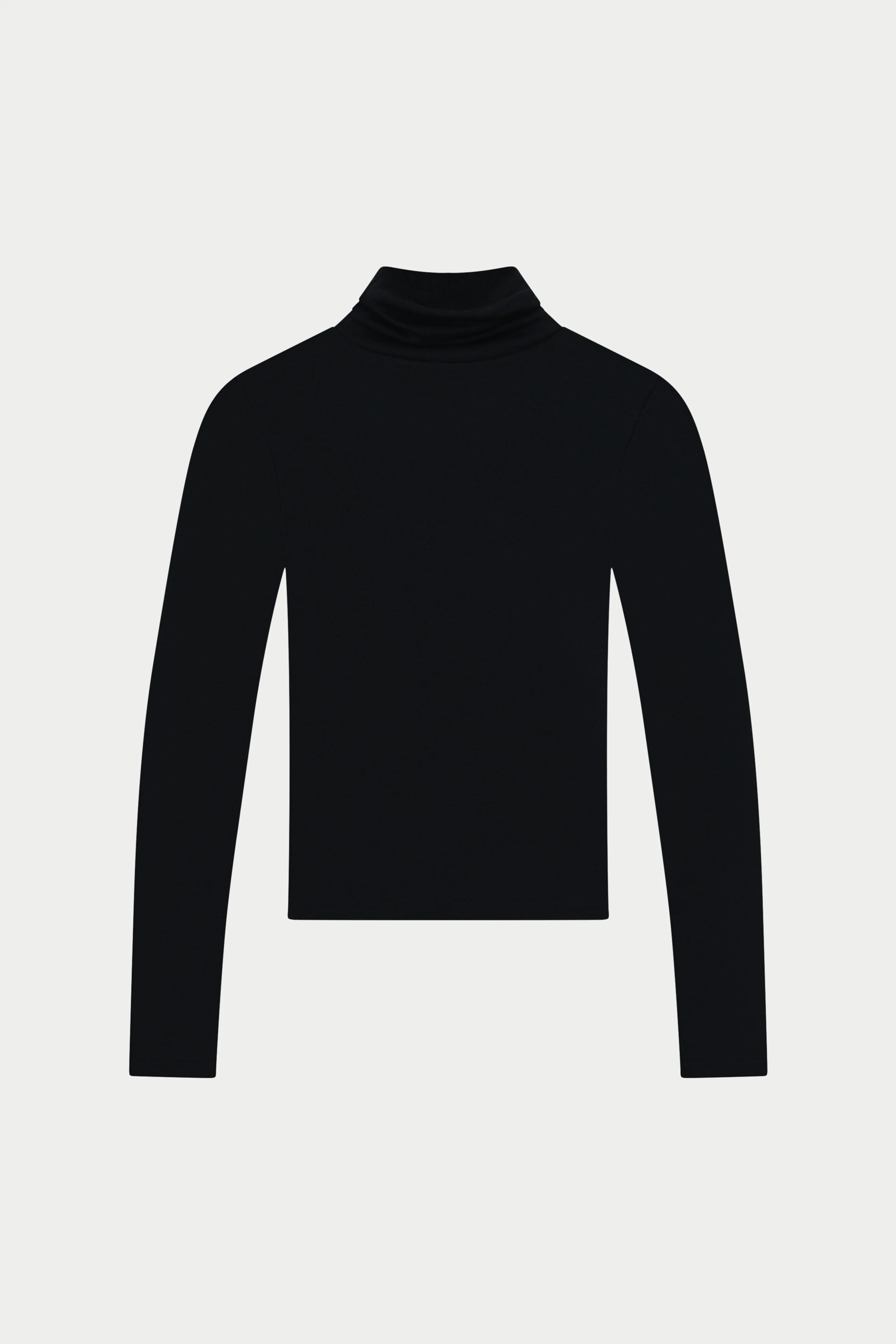LIGHTWEIGHT ROLL NECK TOP - BLACK - Image 7