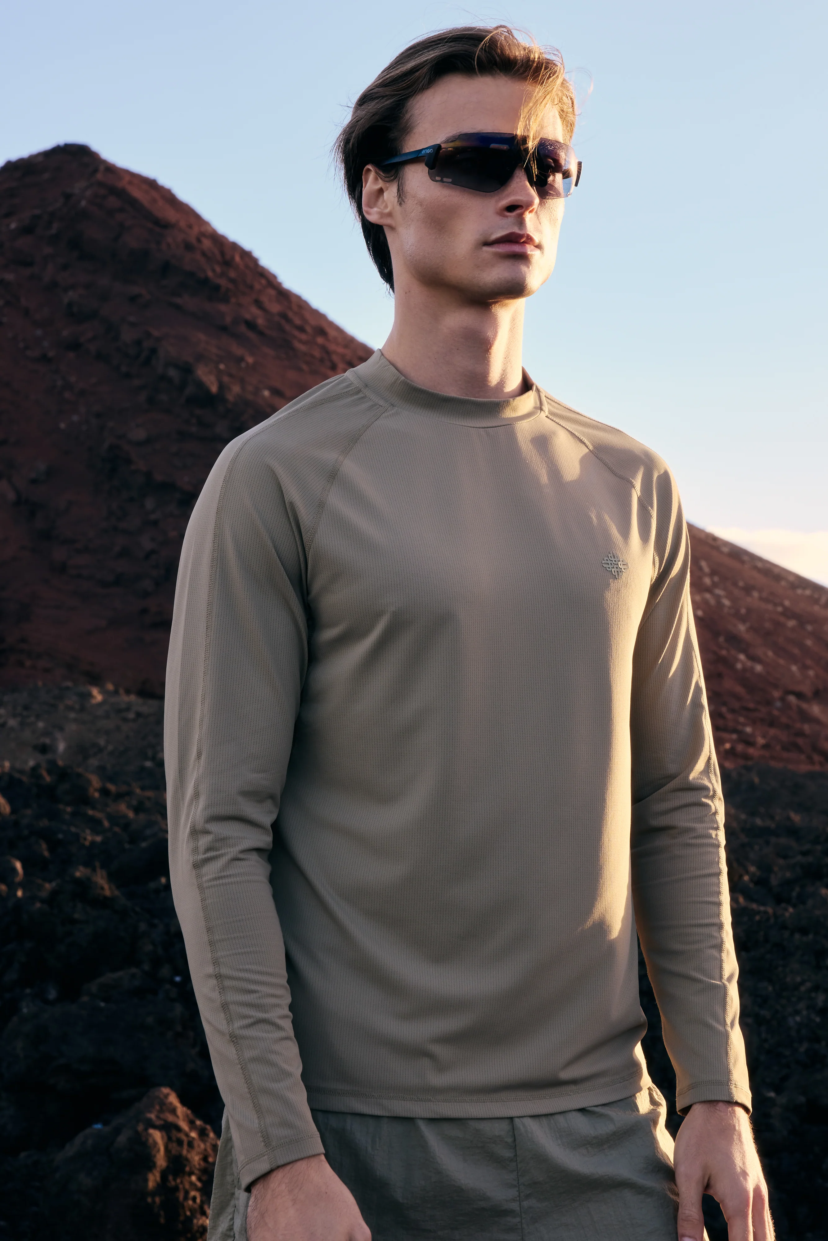 LONG SLEEVE TRAINING TOP - KHAKI - Image 2