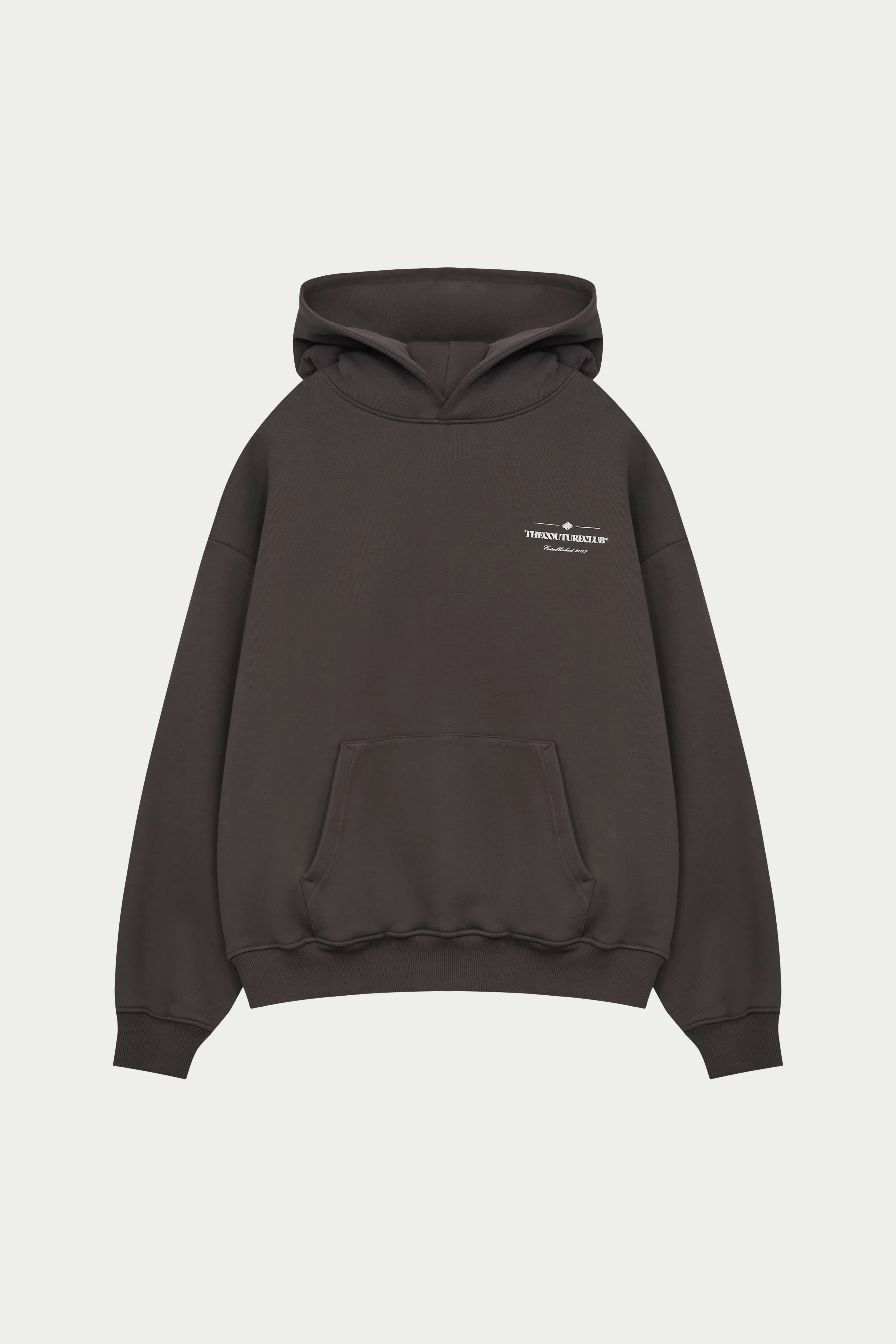 MIXED FONT GRAPHIC HOODIE - BROWN - Image 8