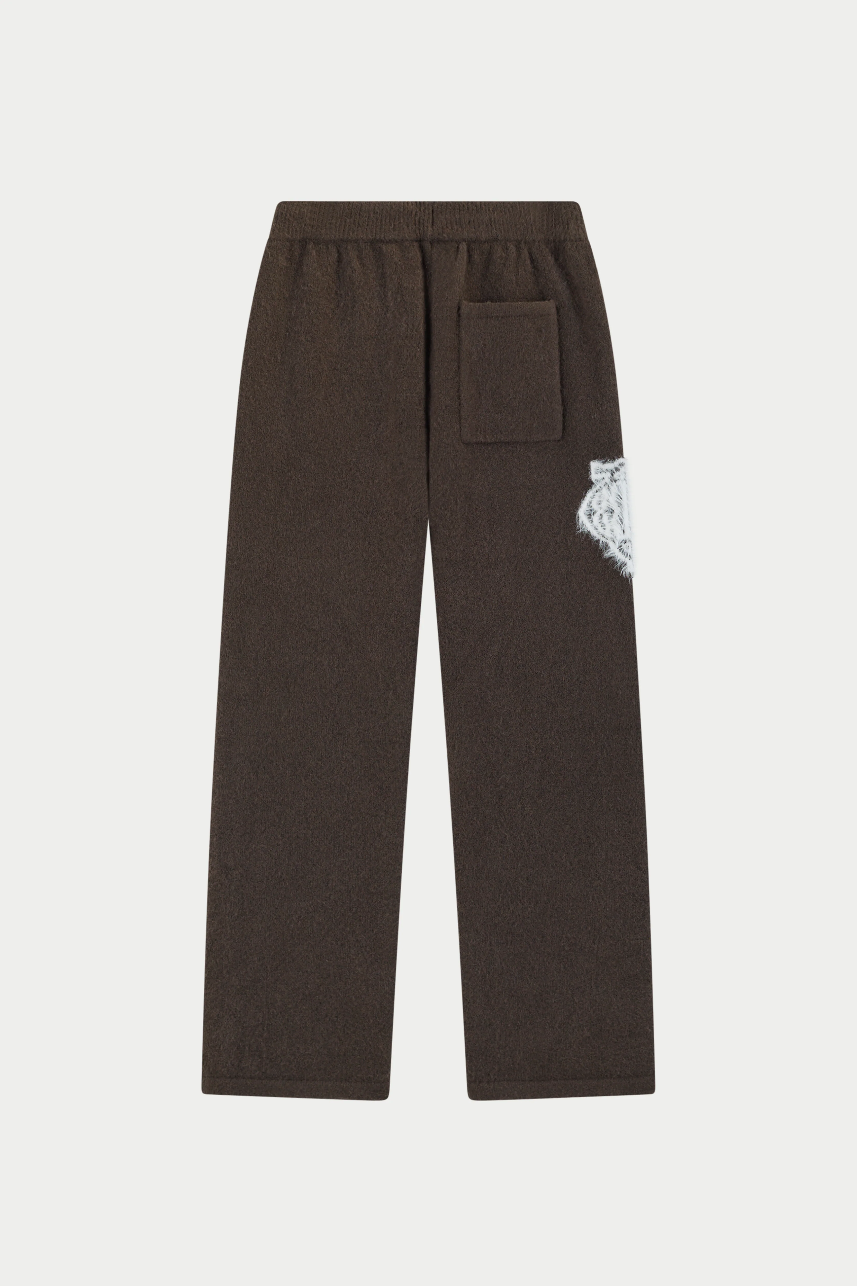 MONOGRAM FLUFFY KNIT JOGGERS - BROWN - Image 9