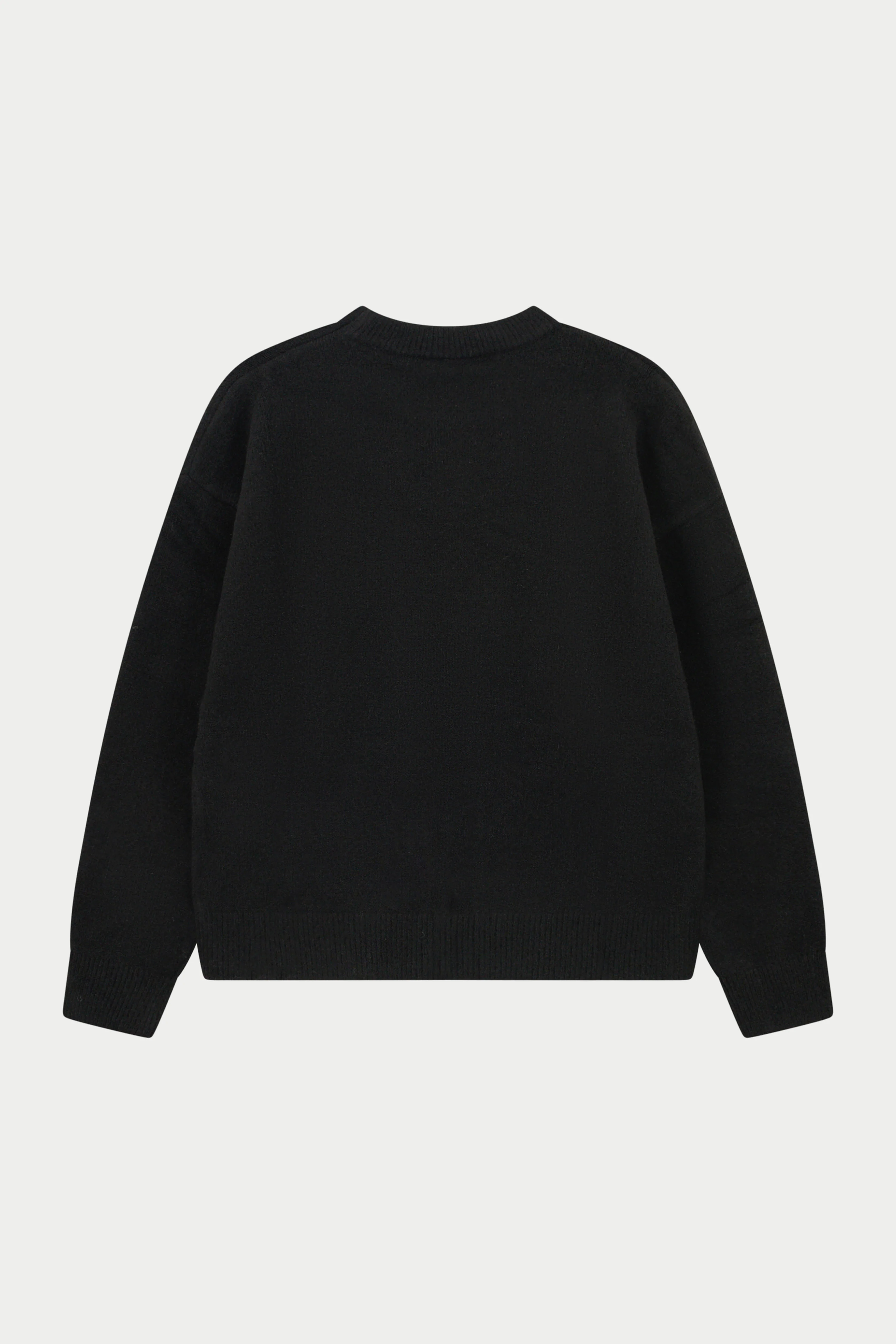 MONOGRAM FLUFFY KNIT CREW - BLACK - Image 9