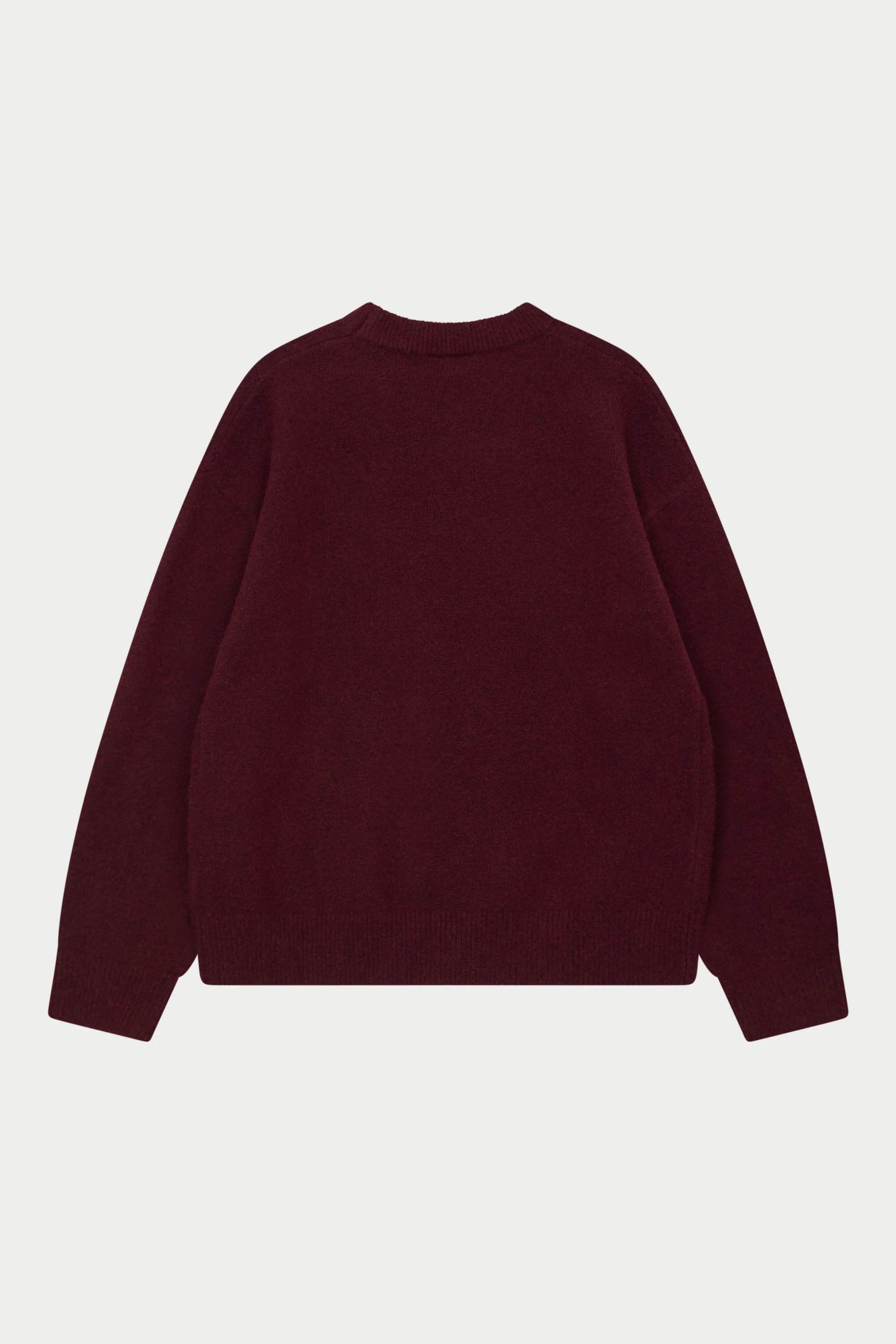 MONOGRAM FLUFFY KNIT CREW - BURGUNDY - Image 8