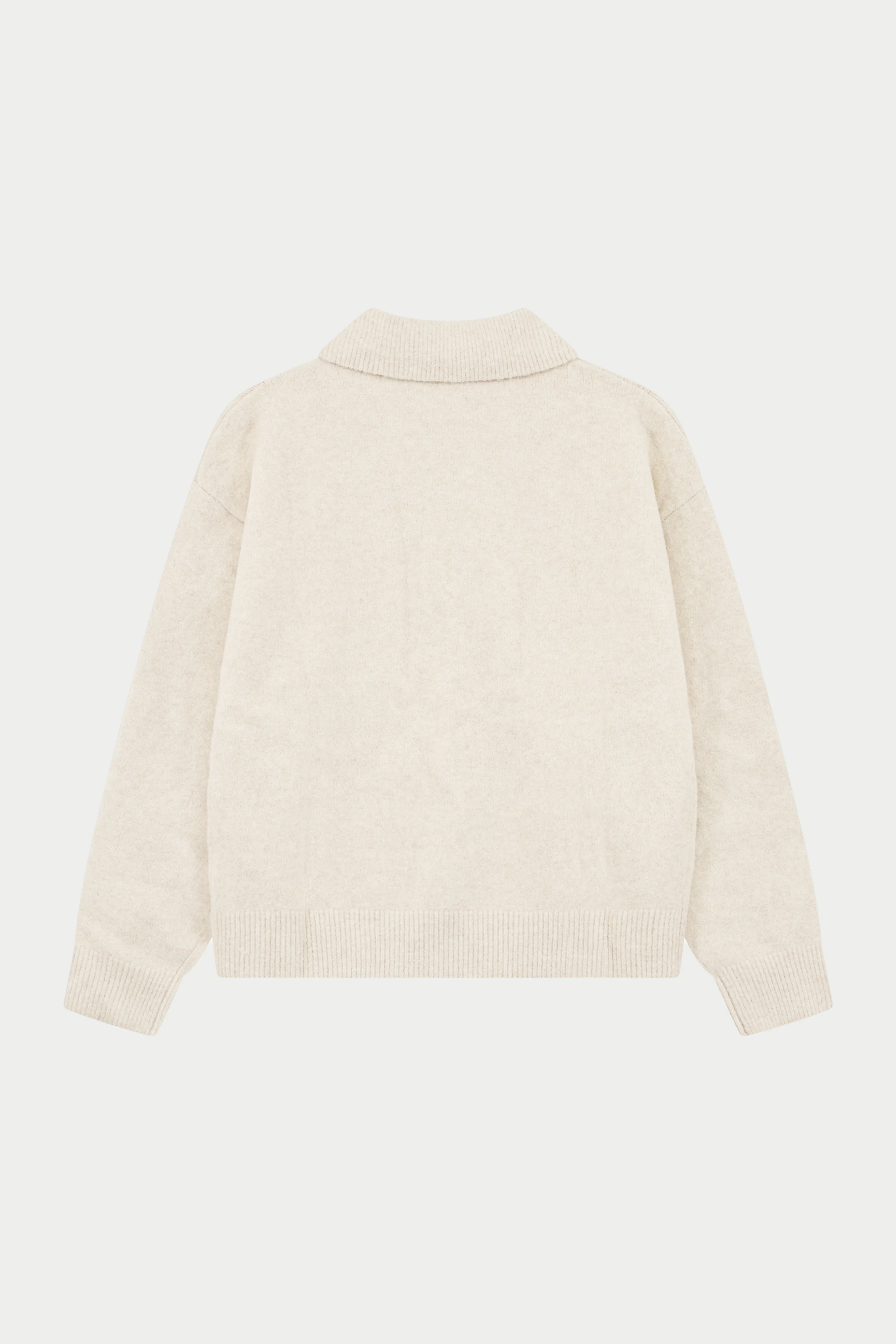 MONOGRAM FLUFFY KNIT POLO - BEIGE - Image 9