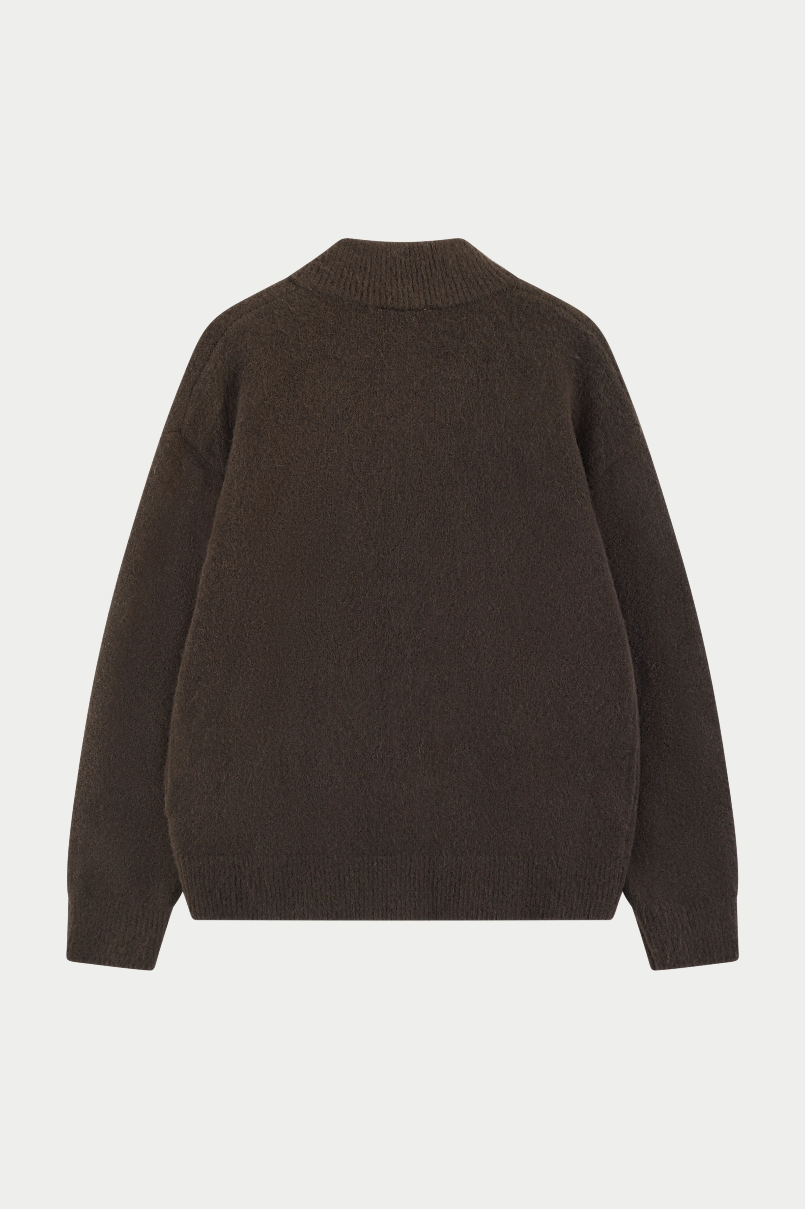 MONOGRAM FLUFFY KNIT ZIP THROUGH - BROWN - Image 9