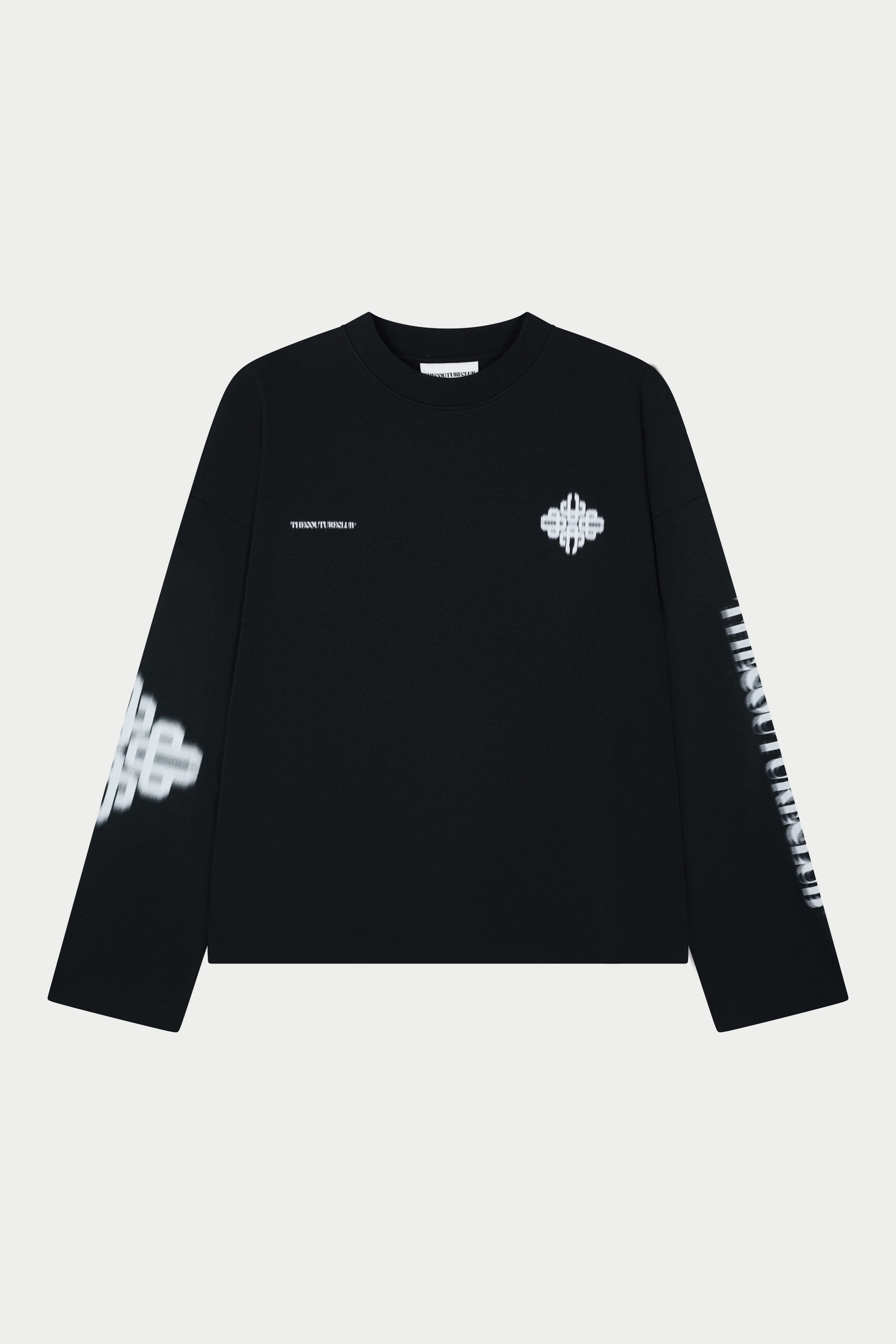 MOTION BLURRED LONG SLEEVE T-SHIRT - BLACK - Image 6