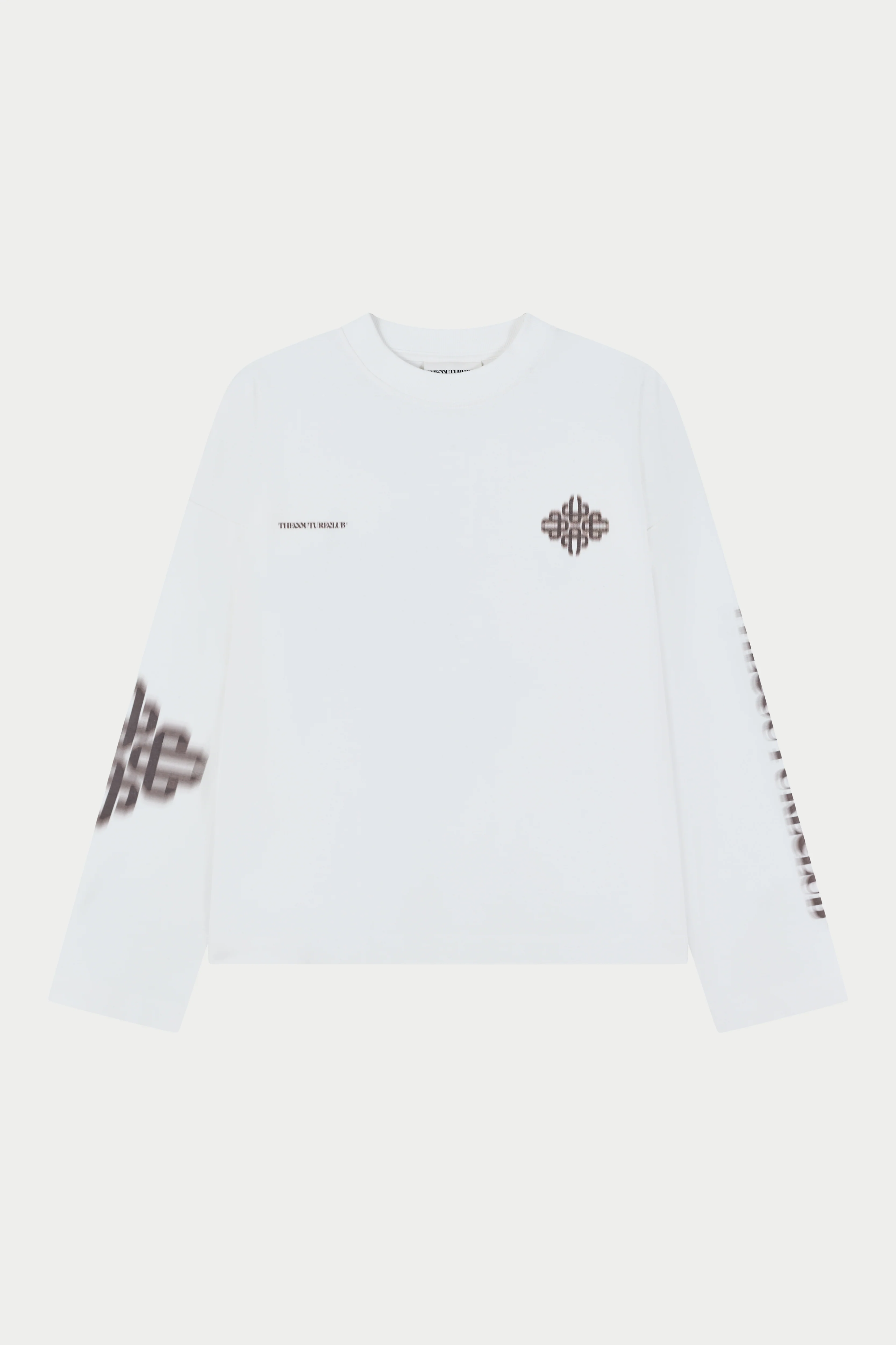 MOTION BLURRED LONG SLEEVE T-SHIRT - OFF WHITE - Image 7