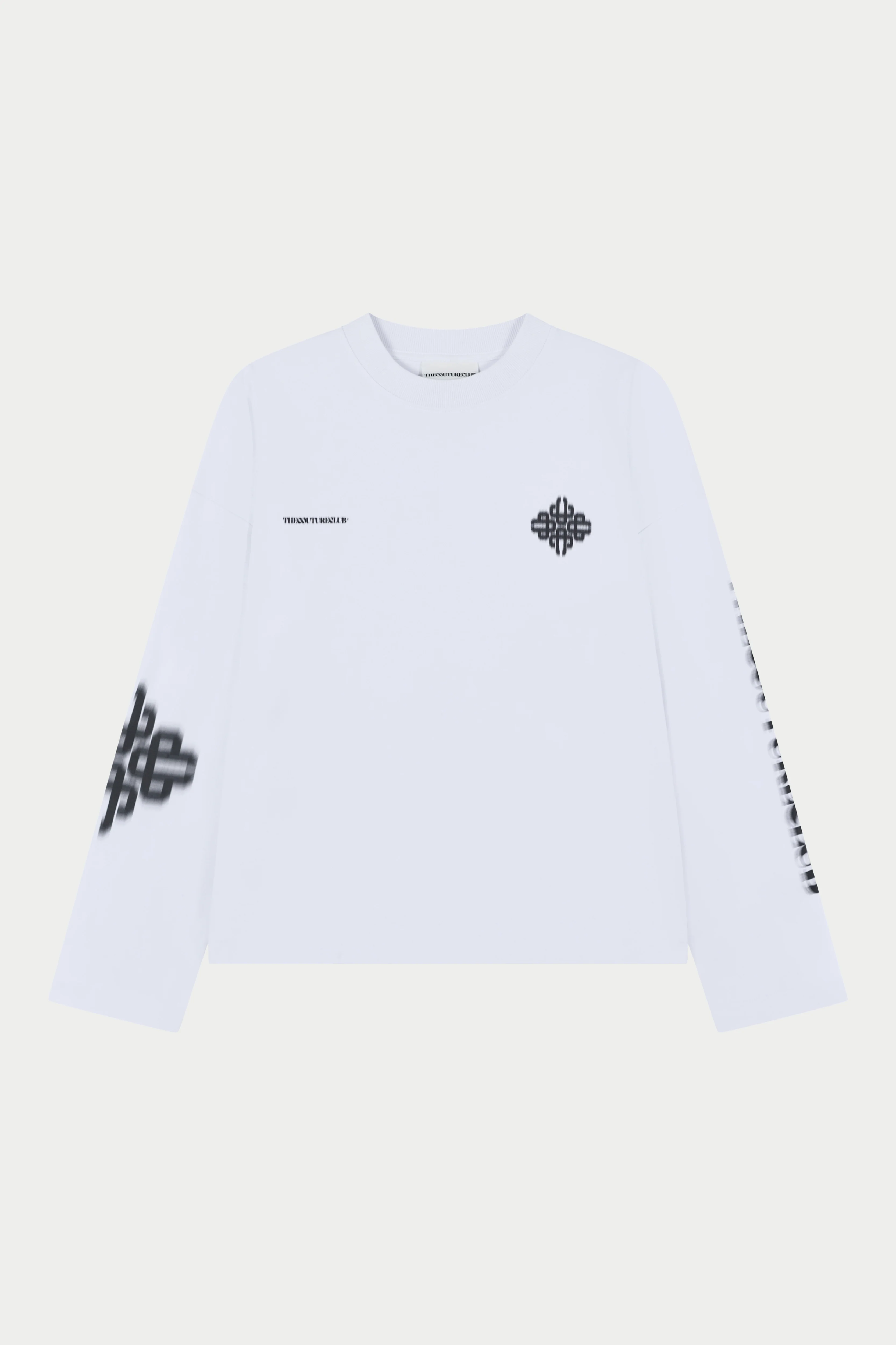 MOTION BLURRED LONG SLEEVE T-SHIRT - WHITE - Image 6