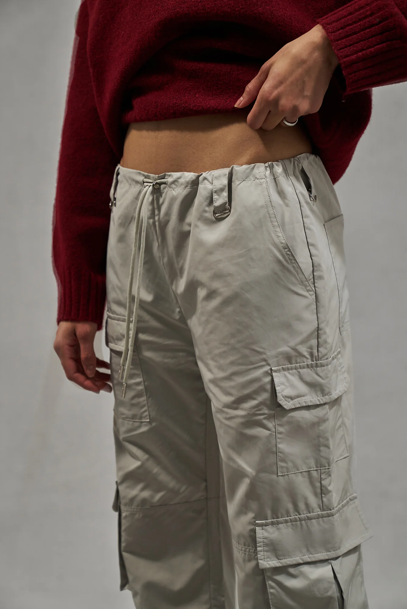 MULTI POCKET OVERSIZED CARGOS - GREY - Image 4