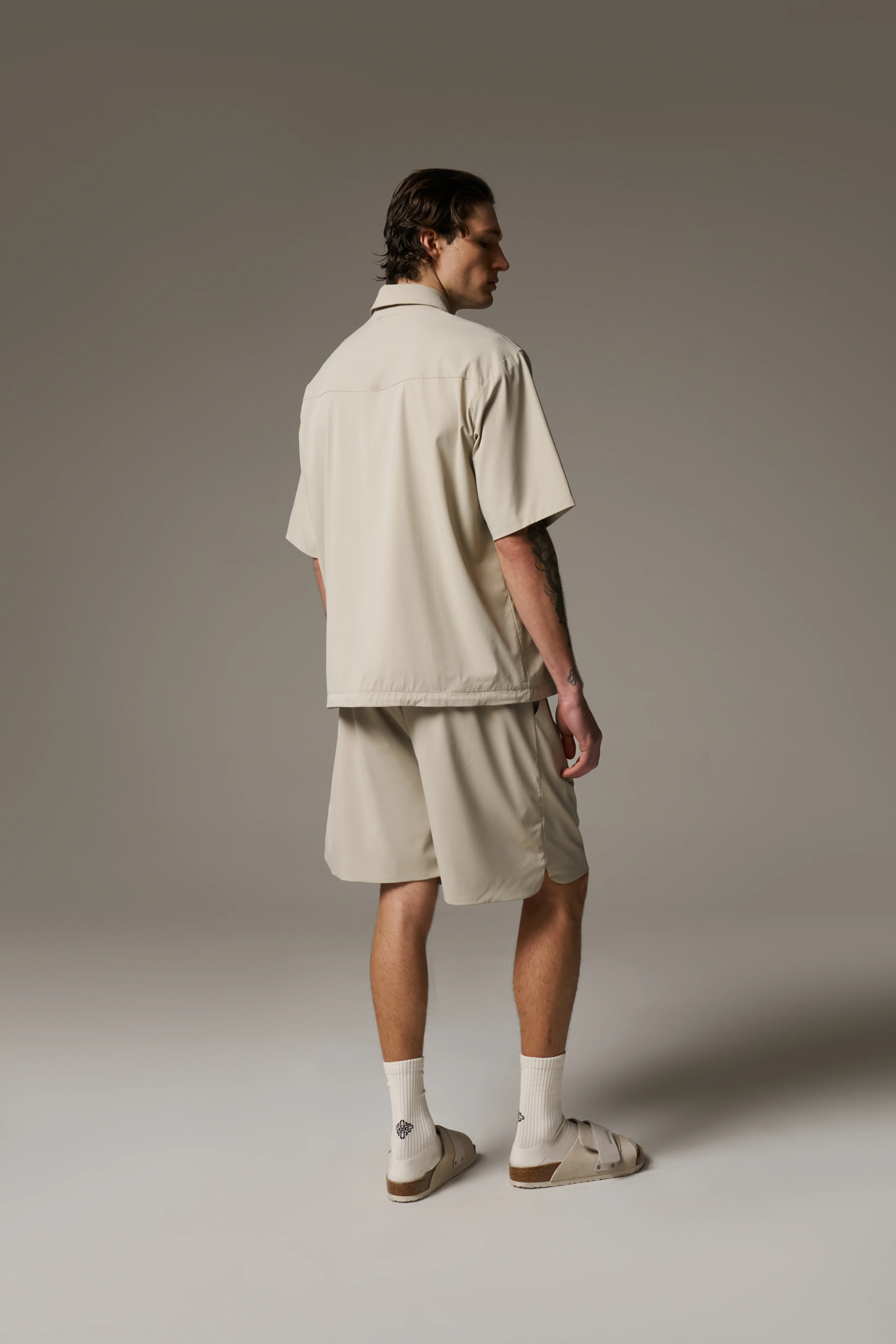 NYLON DRAWCORD SHORTS - STONE - Image 8