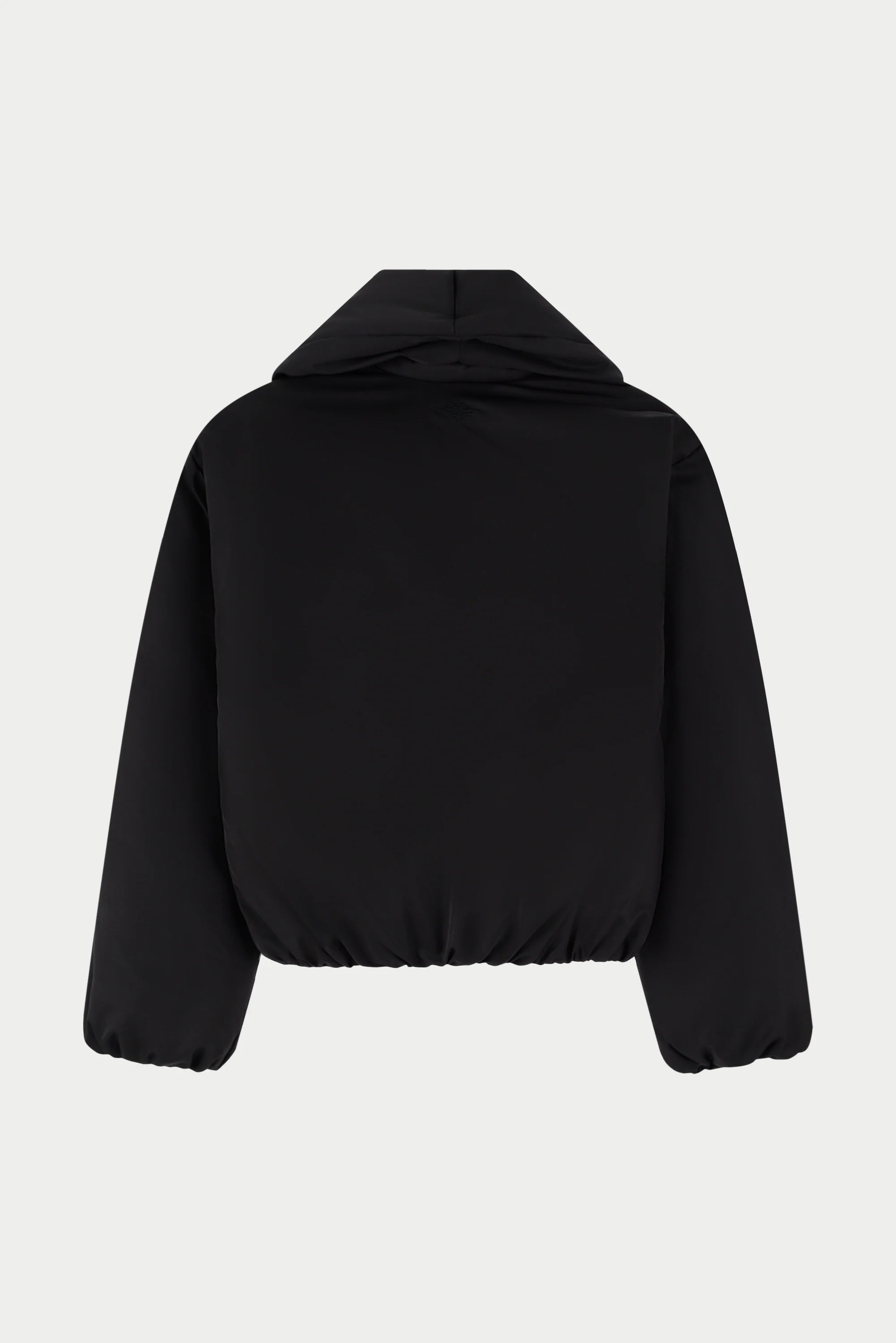 OVERSIZED COLLAR NYLON PUFFER COAT - BLACK - Image 7