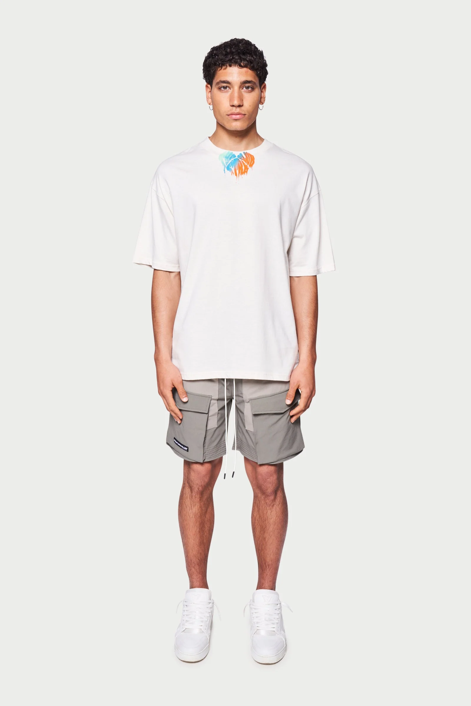 PANELLED CARGO SHORTS - GREY - Image 3