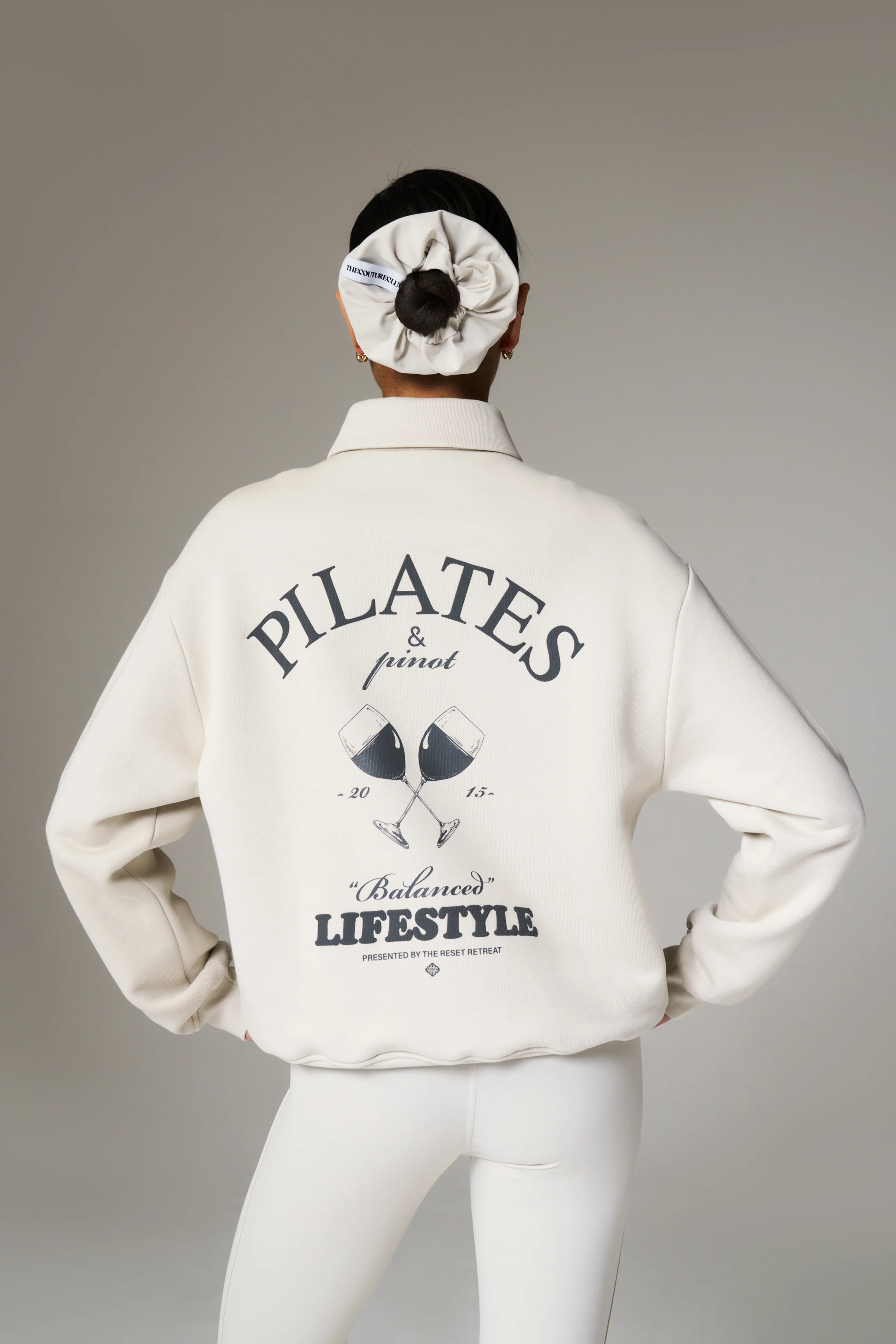PILATES & PINOT BUTTON UP SWEATSHIRT - BONE - Image 6