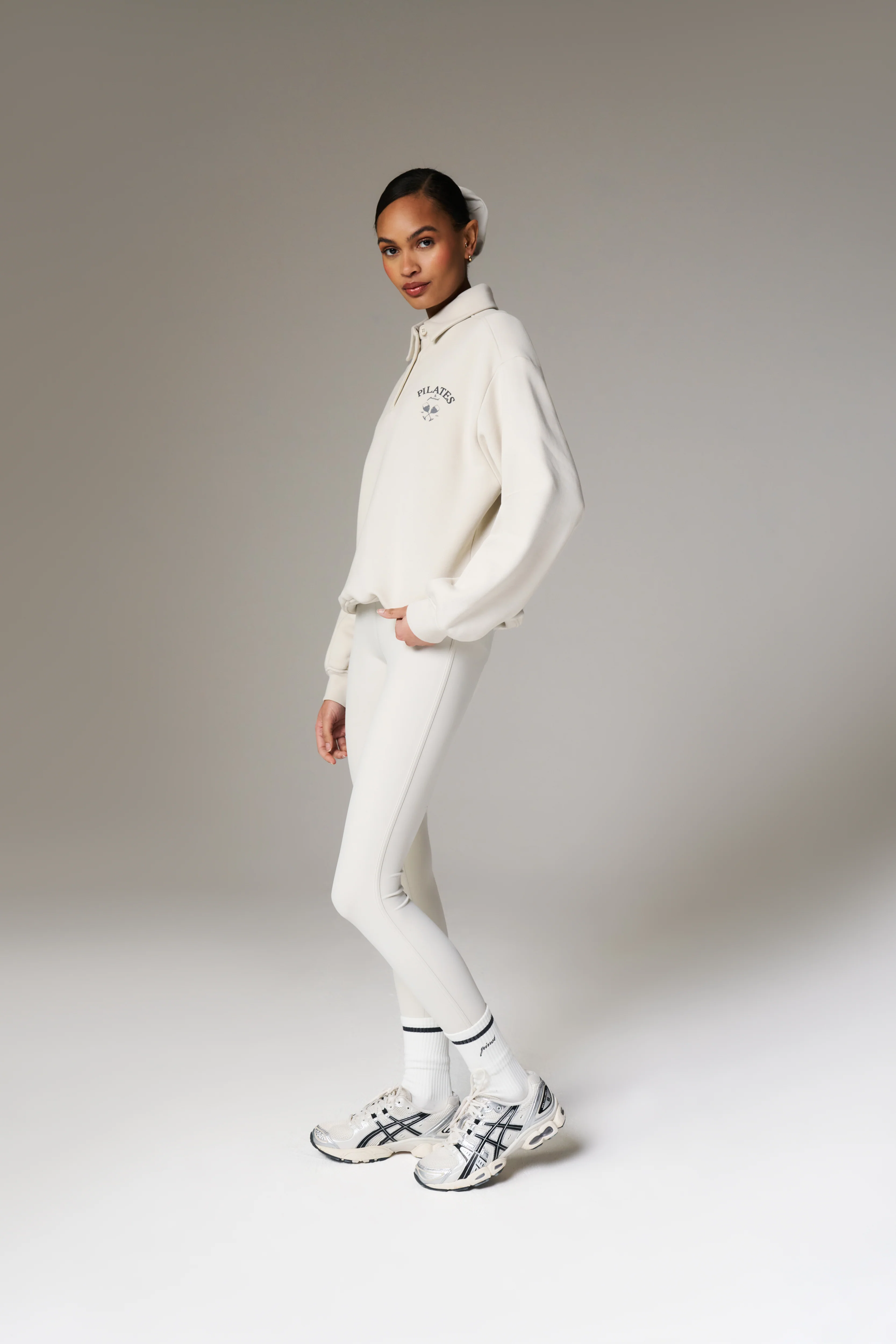 PILATES & PINOT BUTTON UP SWEATSHIRT - BONE - Image 7