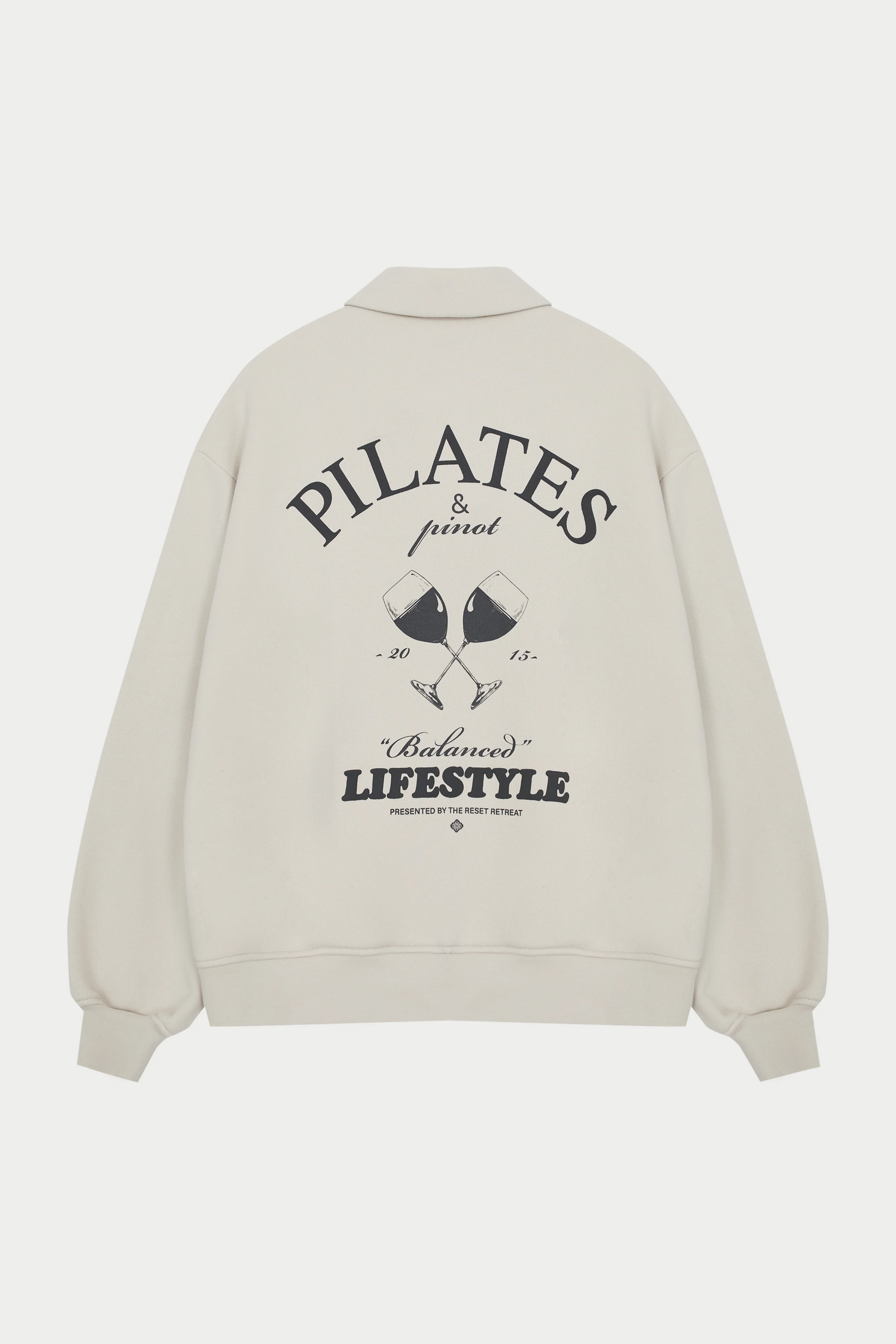 PILATES & PINOT BUTTON UP SWEATSHIRT - BONE - Image 9