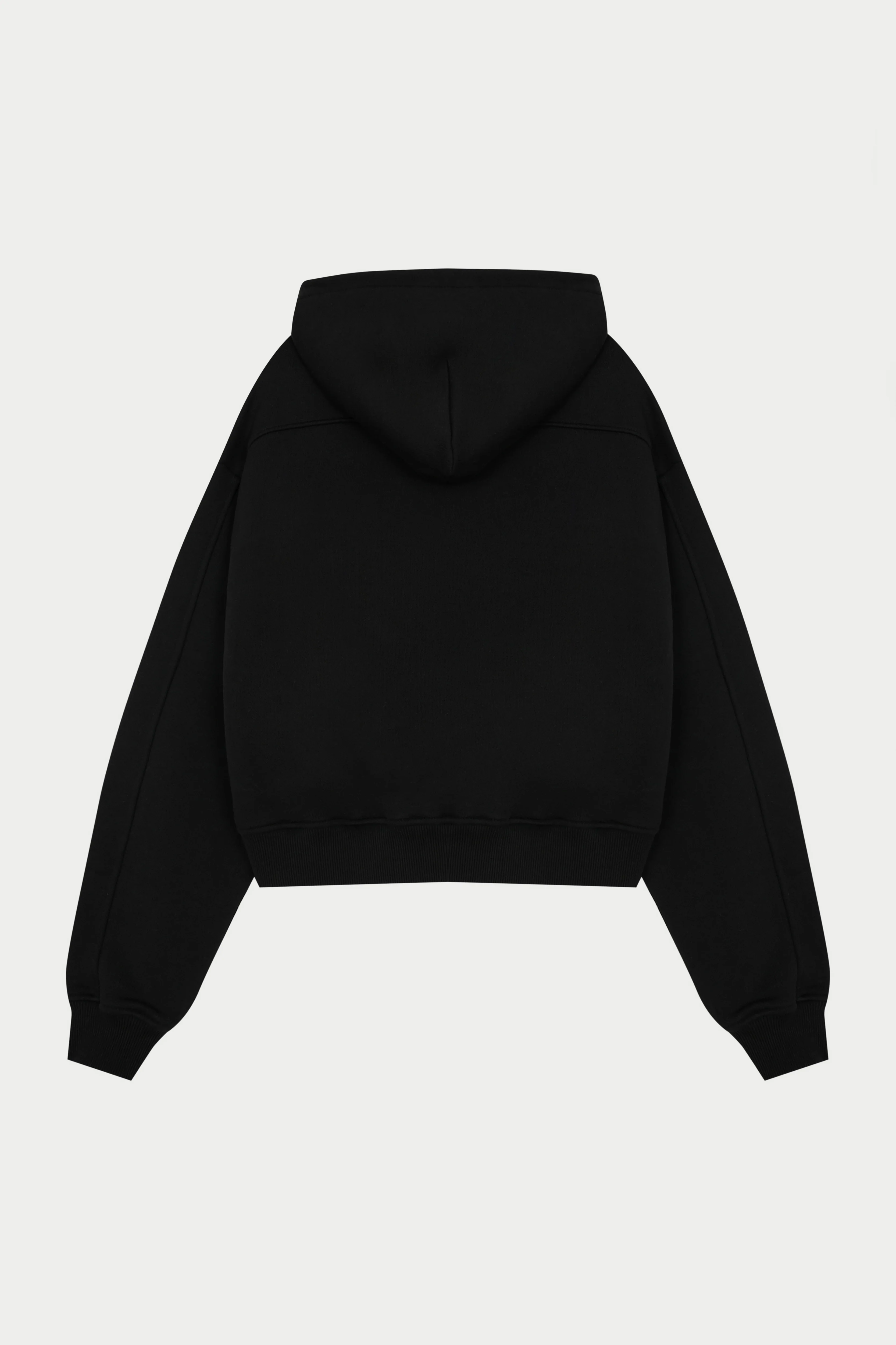 PILATES & PINOT ZIP THROUGH CROPPED HOODIE - BLACK - Image 8