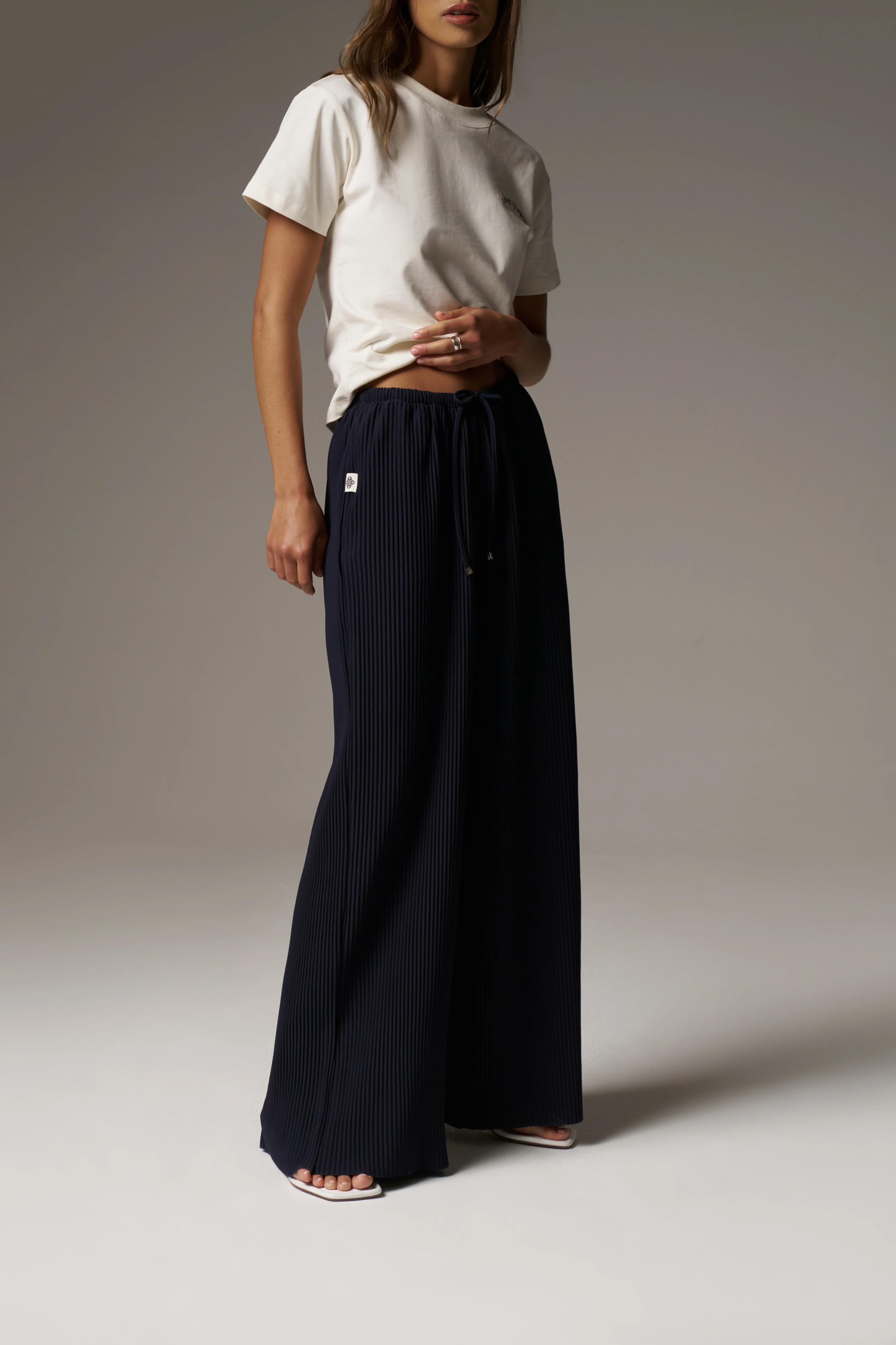 PLISSE TROUSERS - NAVY - Image 8