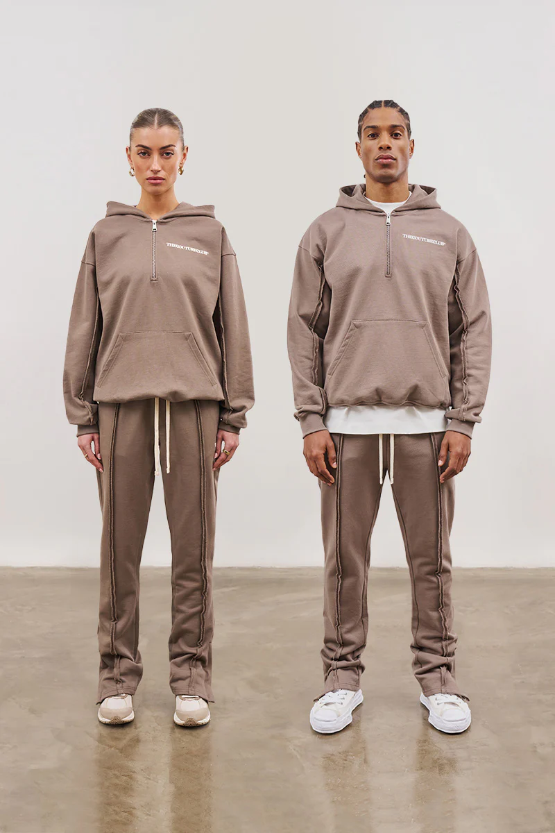 RAW SEAM STRAIGHT LEG JOGGERS - COFFEE - Image 2