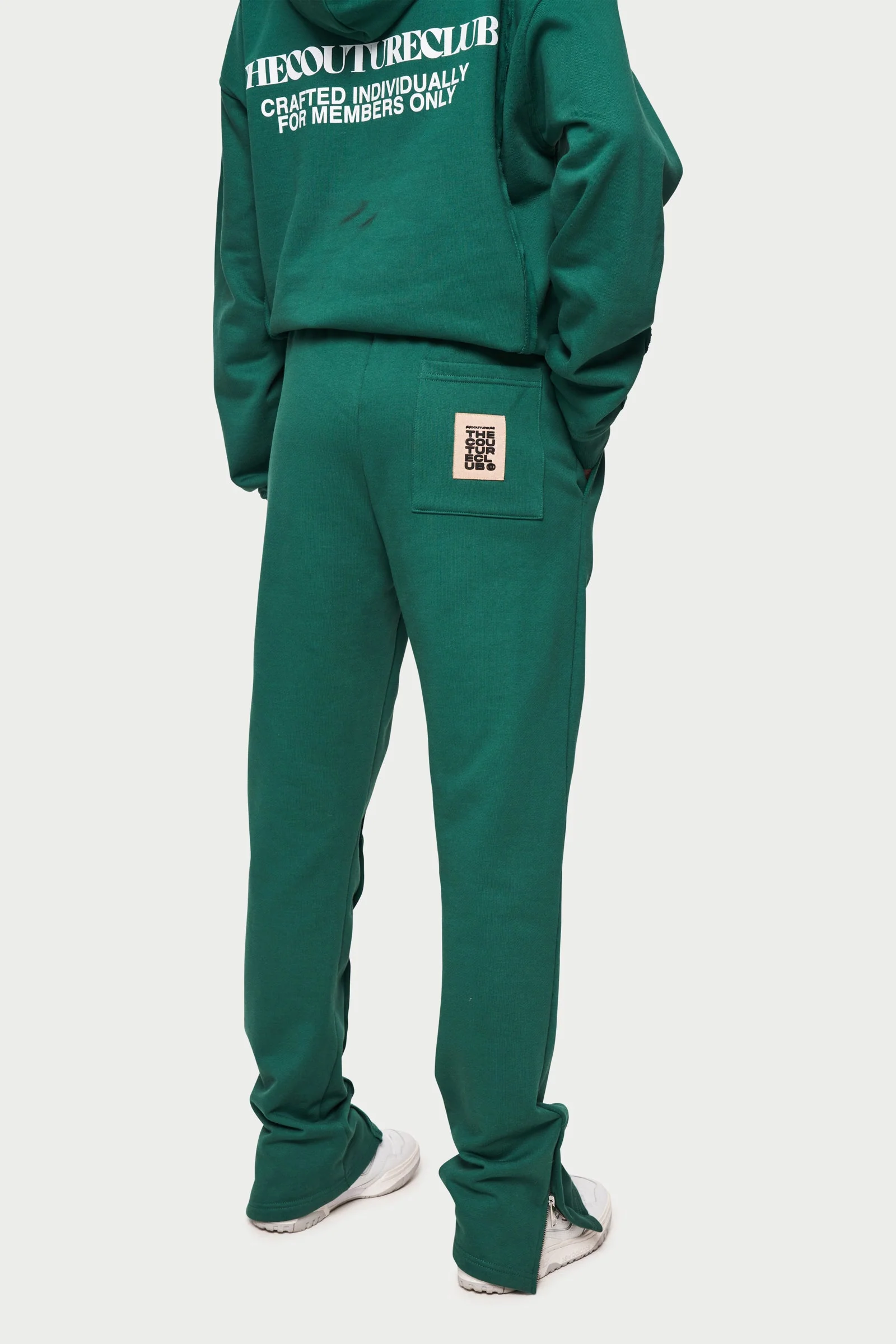 RAW SEAM STRAIGHT LEG JOGGERS - FOREST GREEN - Image 11