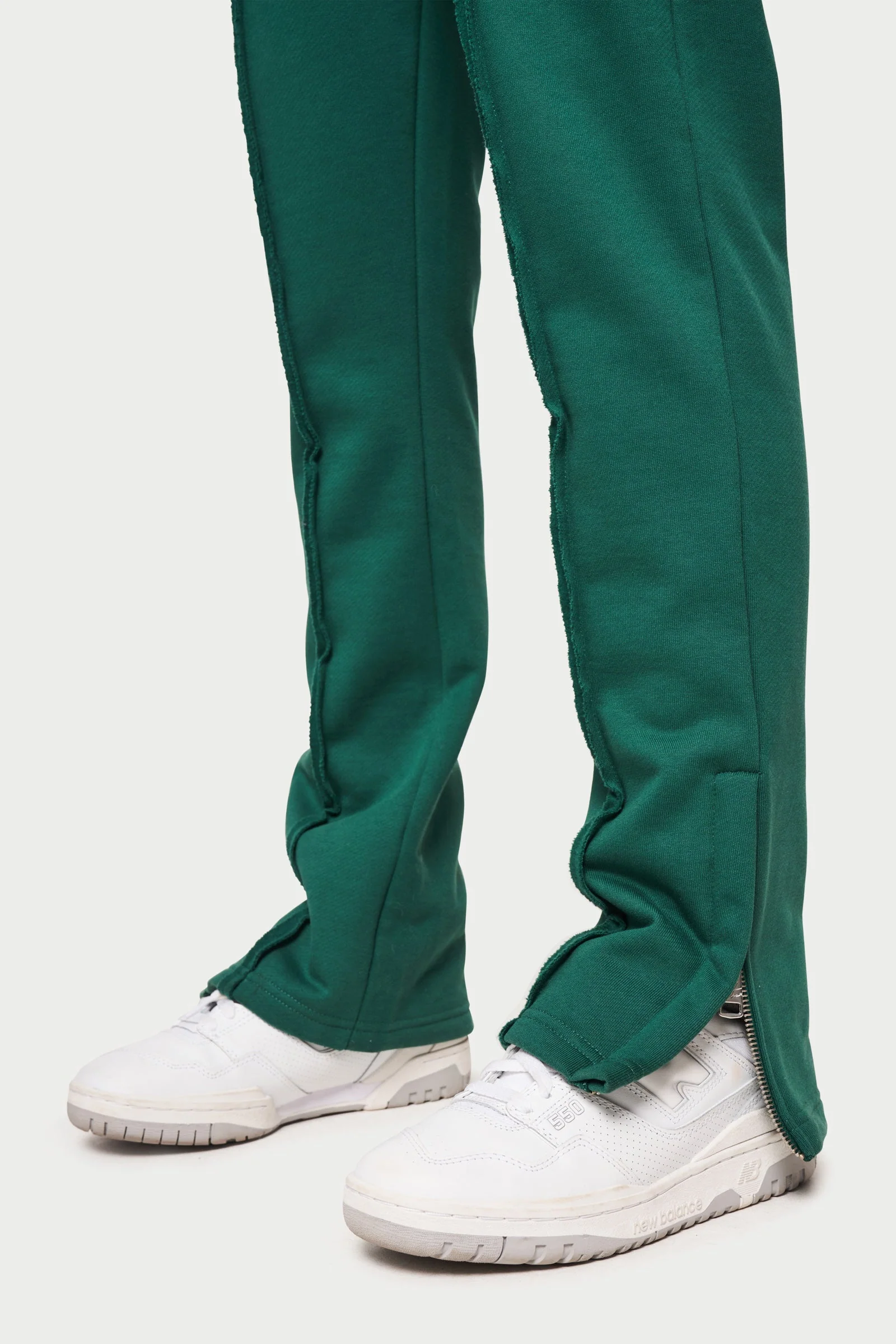 RAW SEAM STRAIGHT LEG JOGGERS - FOREST GREEN - Image 12