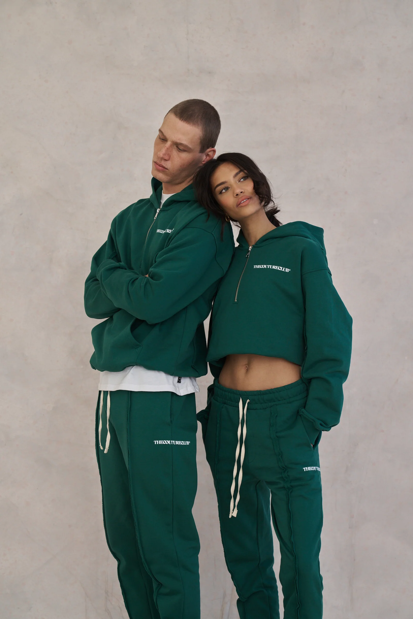 RAW SEAM STRAIGHT LEG JOGGERS - FOREST GREEN - Image 3