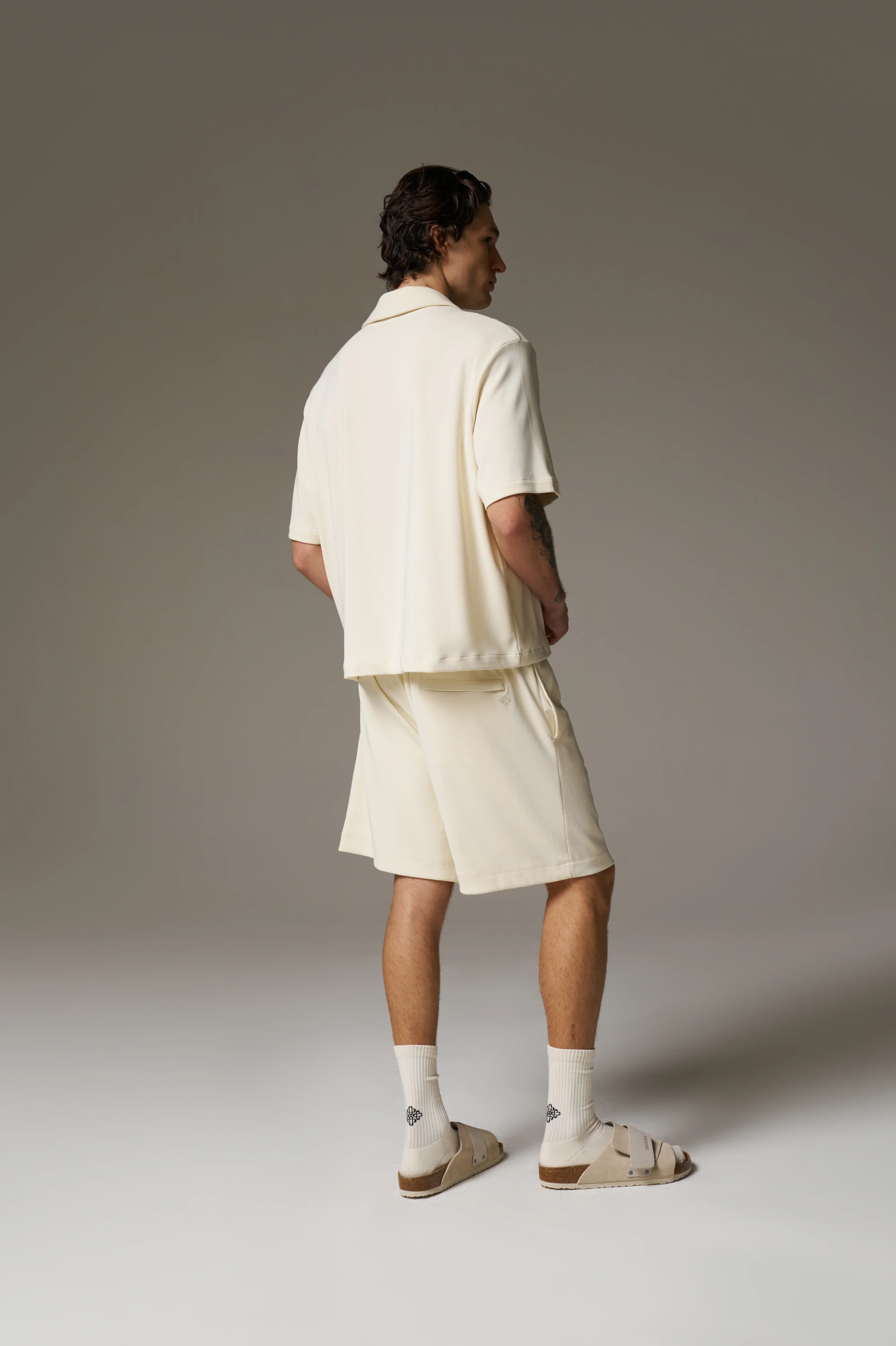 RIBBED SHORTS - OFF WHITE - Image 9