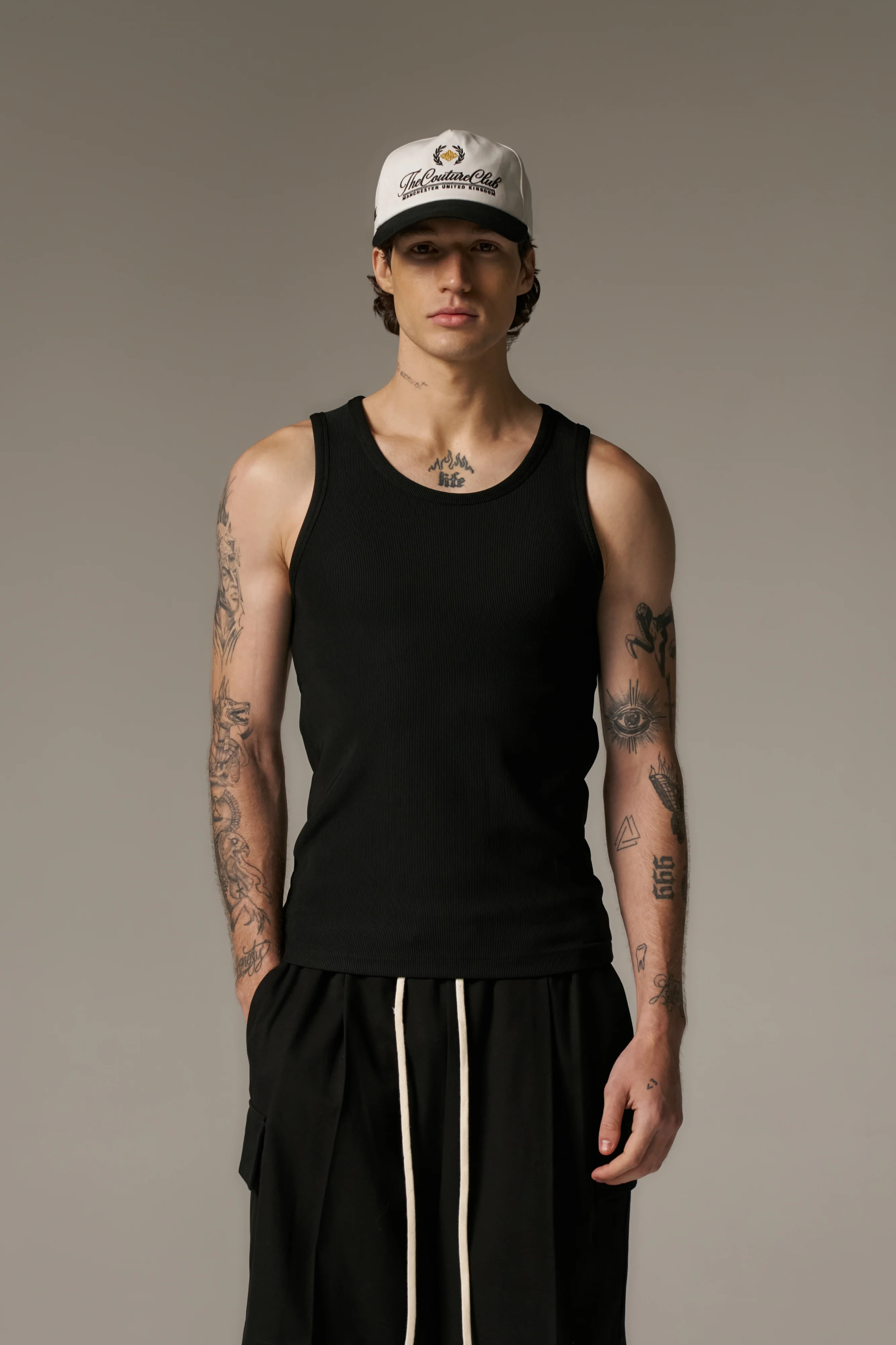RIBBED VEST - BLACK - Image 2