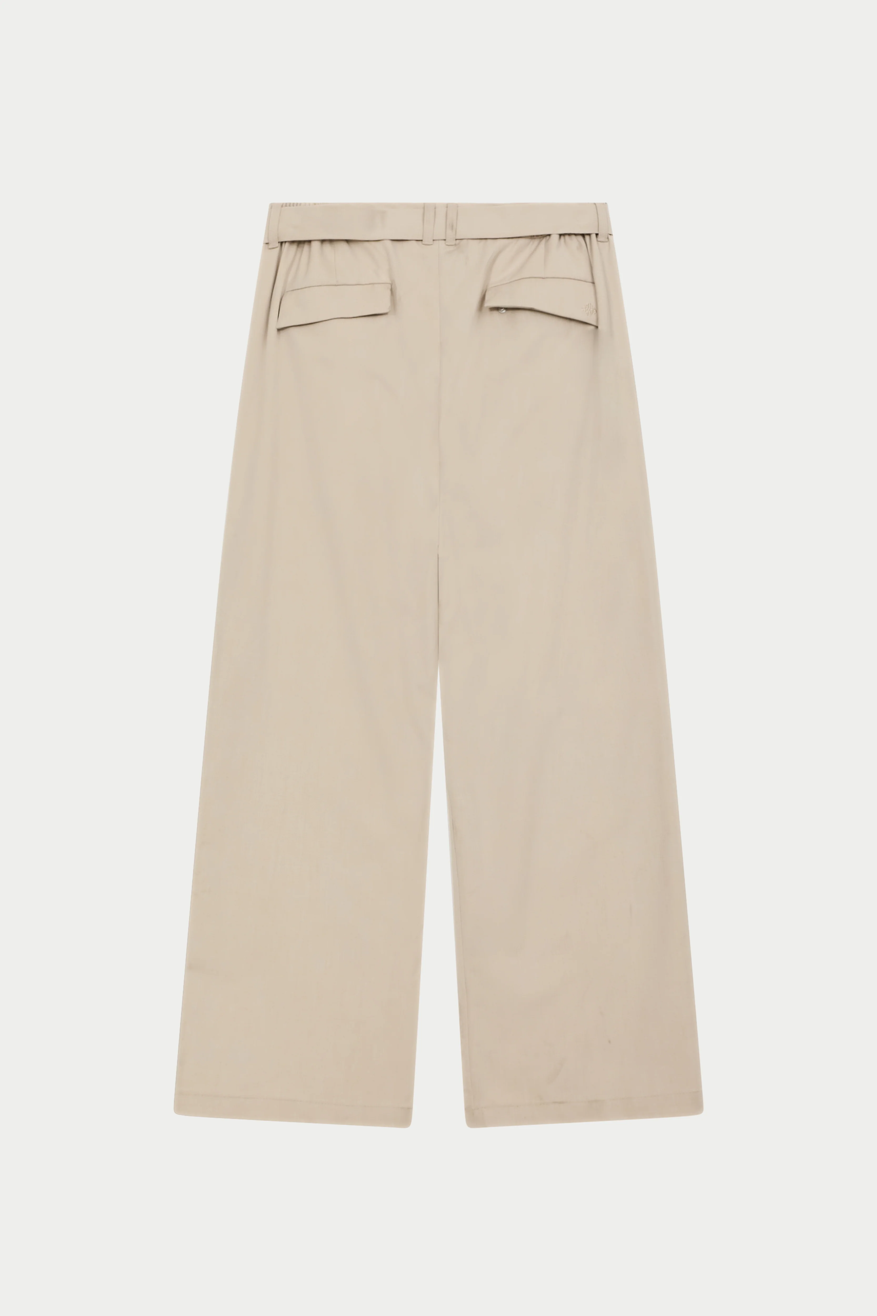 SMART TIE BELTED TROUSERS - STONE - Image 10