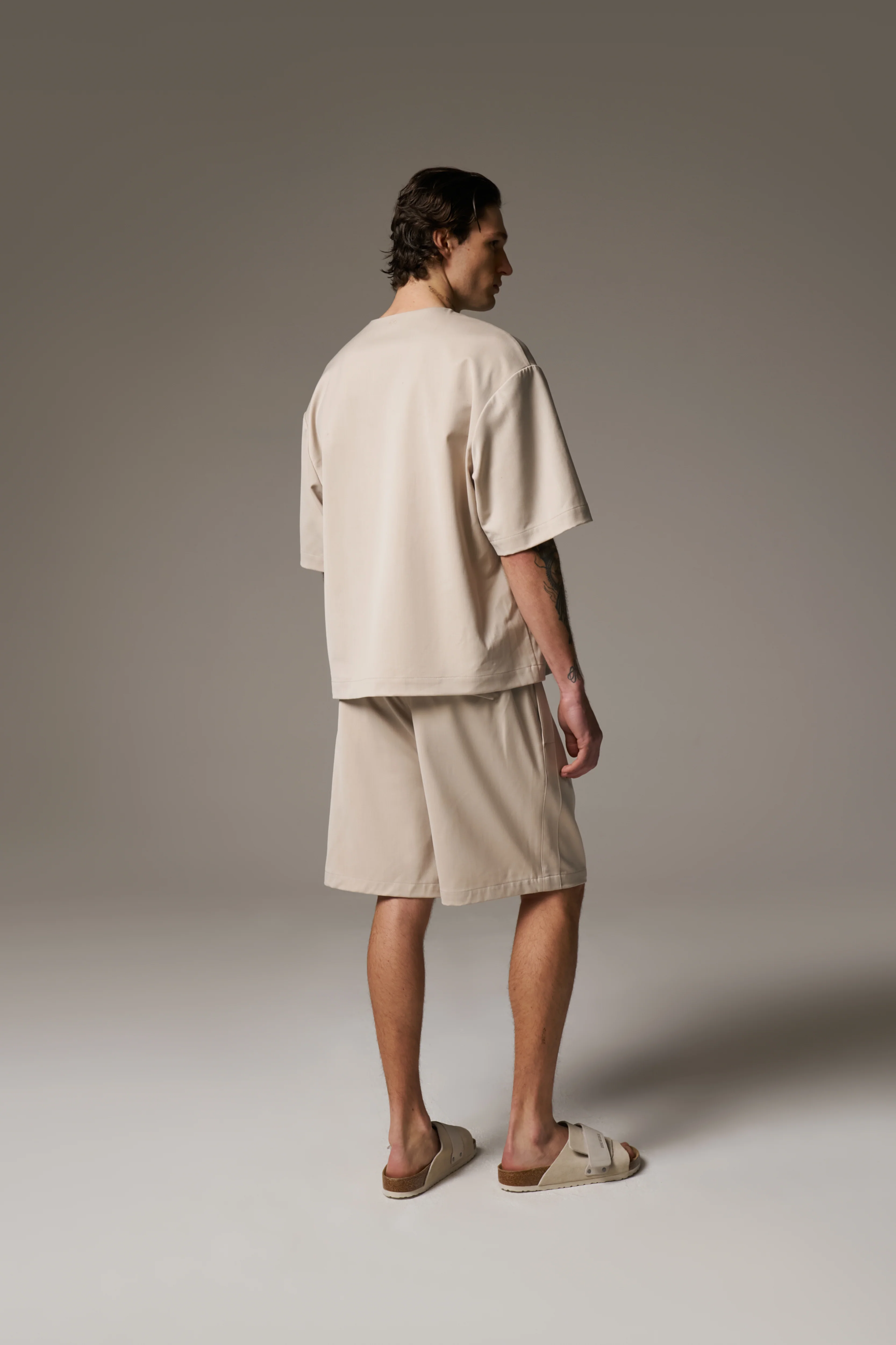 SMART WOVEN SHORTS - STONE - Image 7