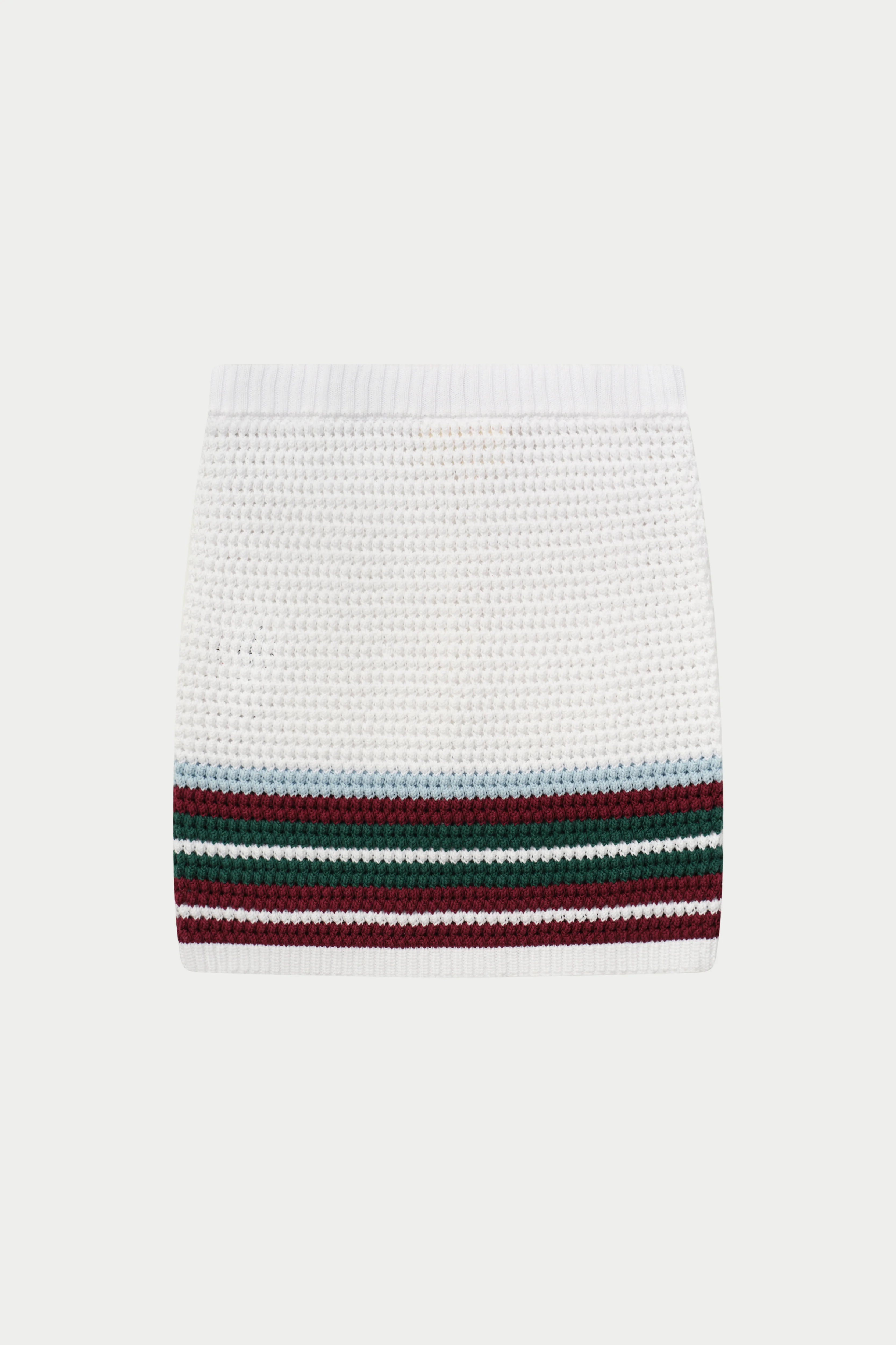 STRIPE CROCHET KNITTED MINI SKIRT - BURGUNDY - Image 9