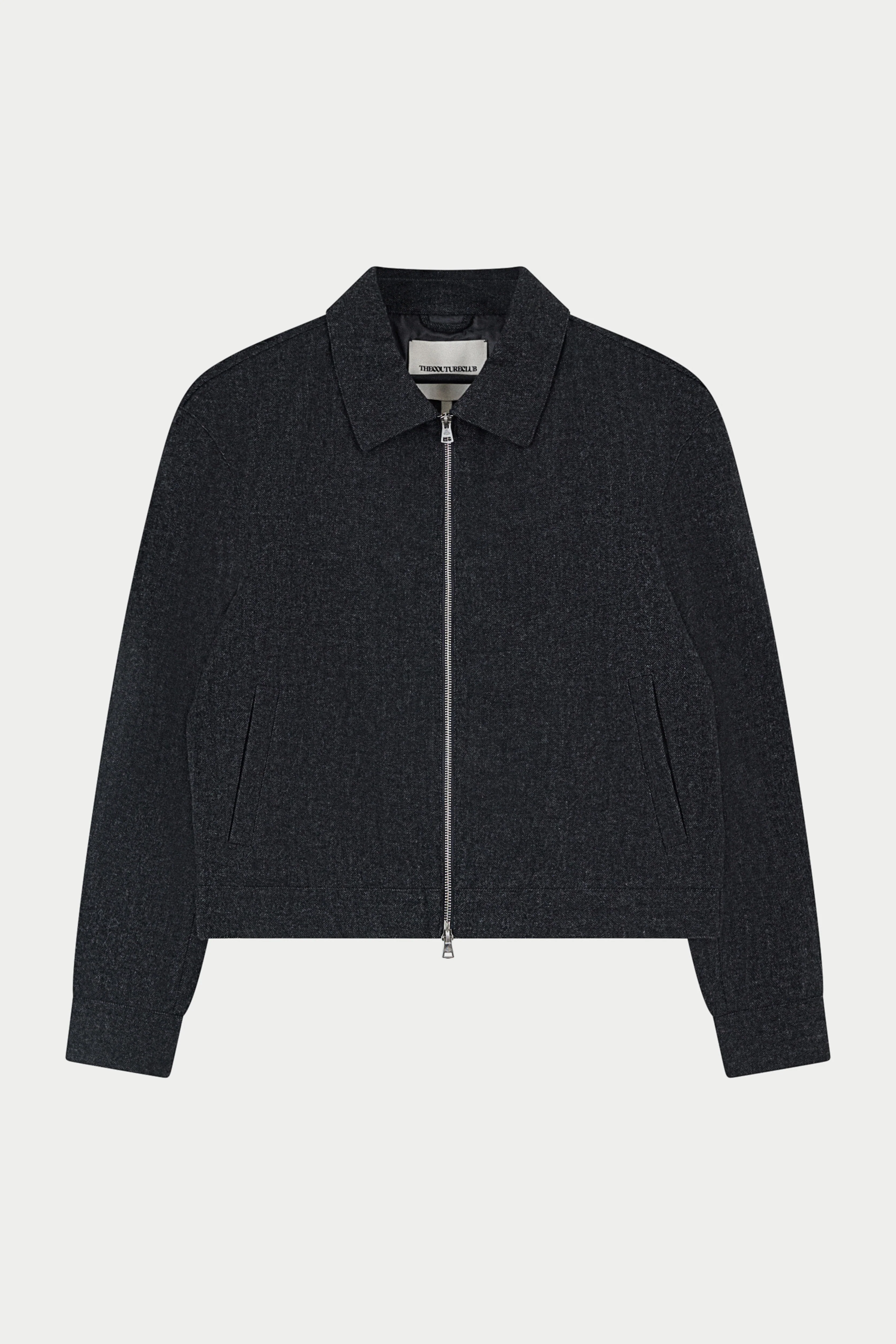 TAILORED HERRINGBONE JACKET - CHARCOAL