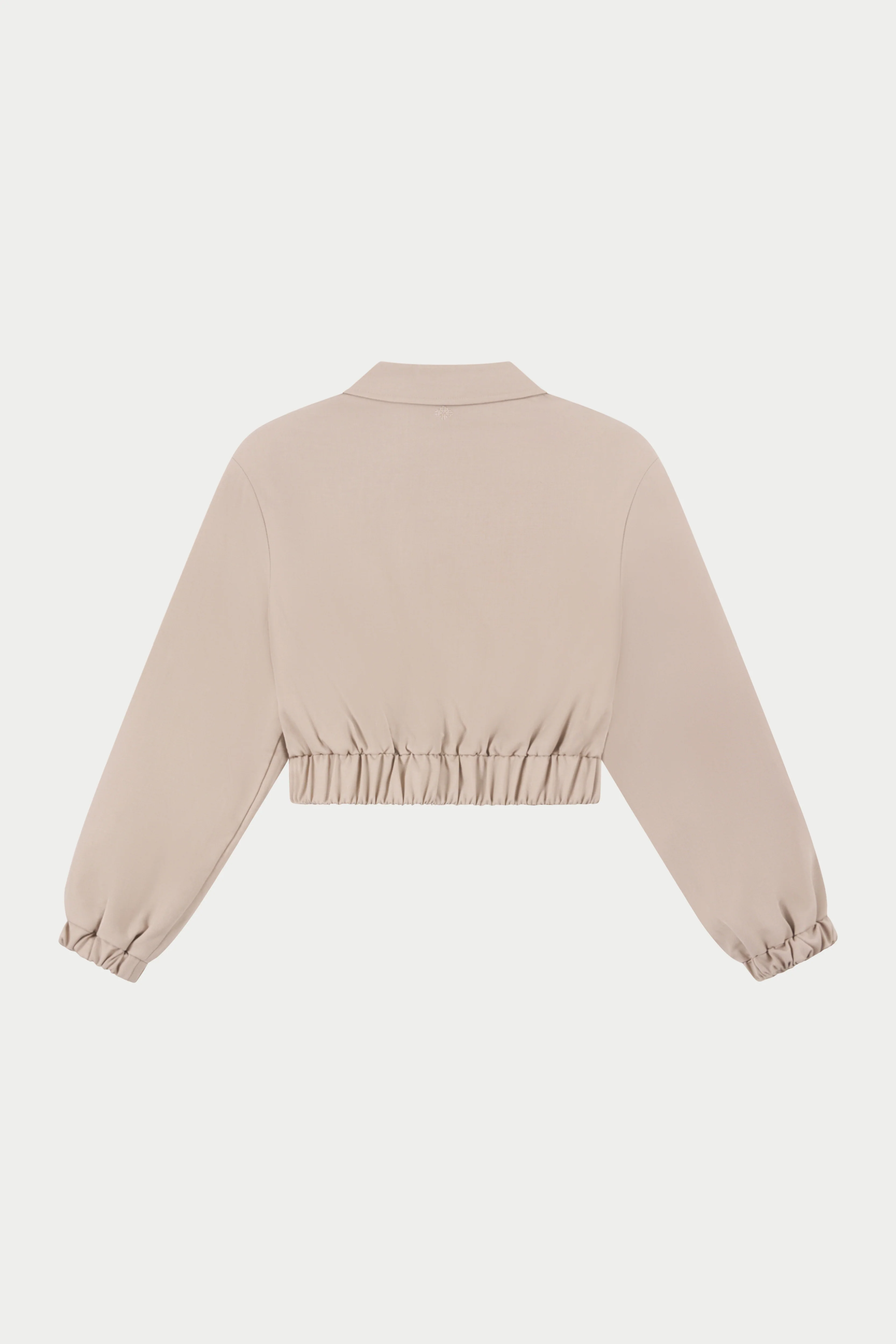 TAILORED SHOULDER PADDED BOMBER JACKET - BEIGE - Image 8