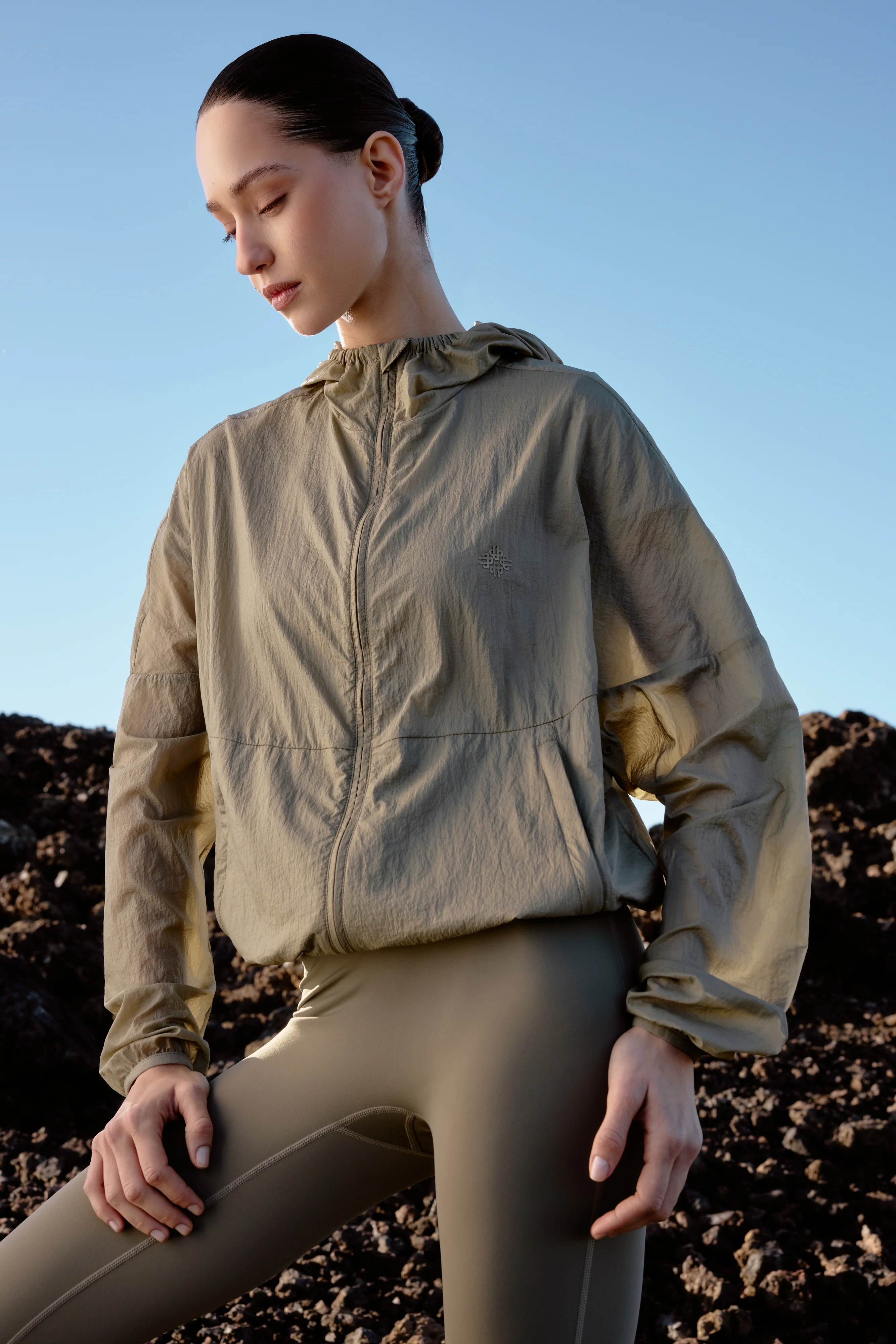 TRANSLUCENT WINDBREAKER - KHAKI - Image 4