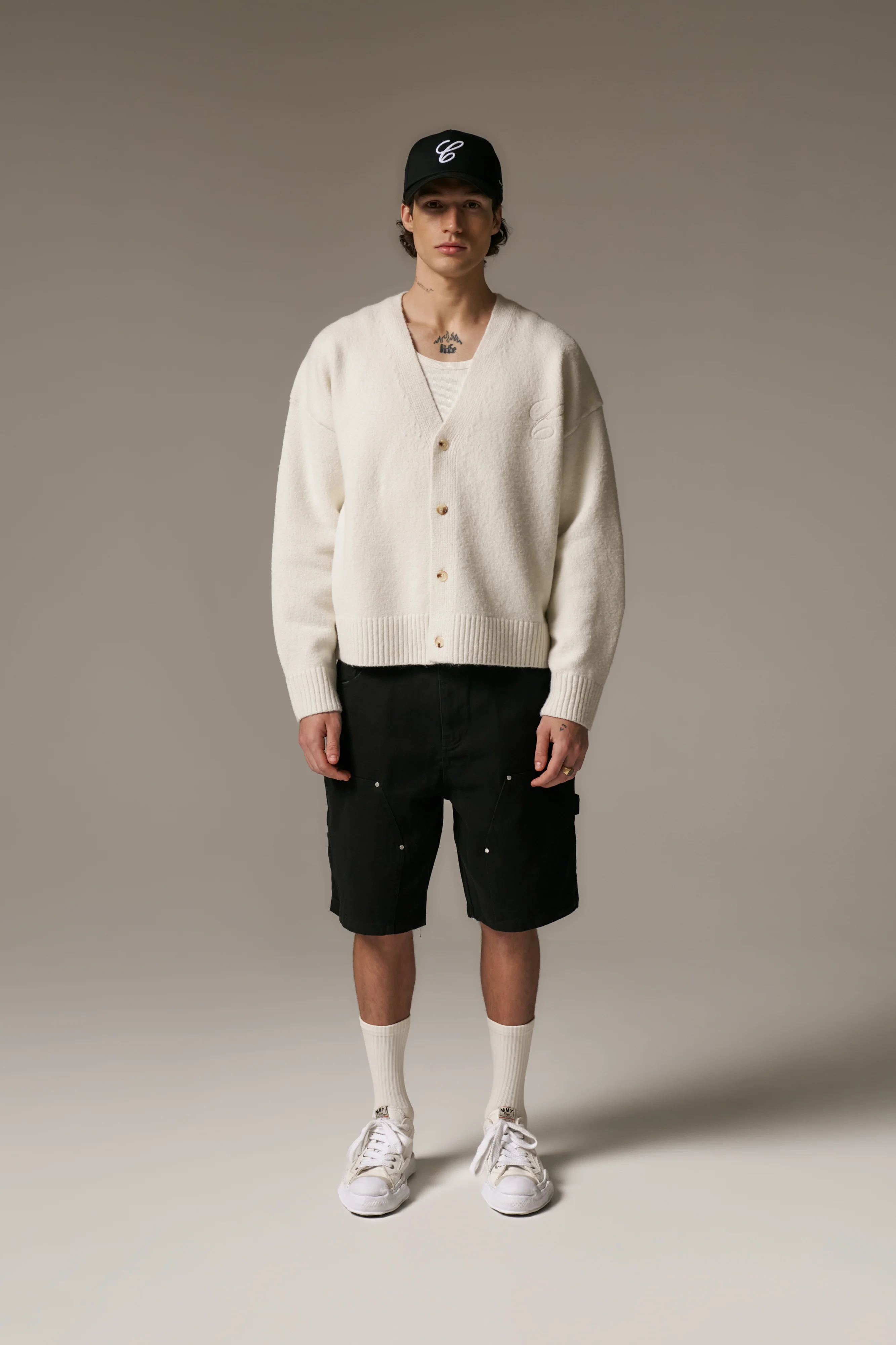 TWILL CARPENTER SHORTS - BLACK - Image 3