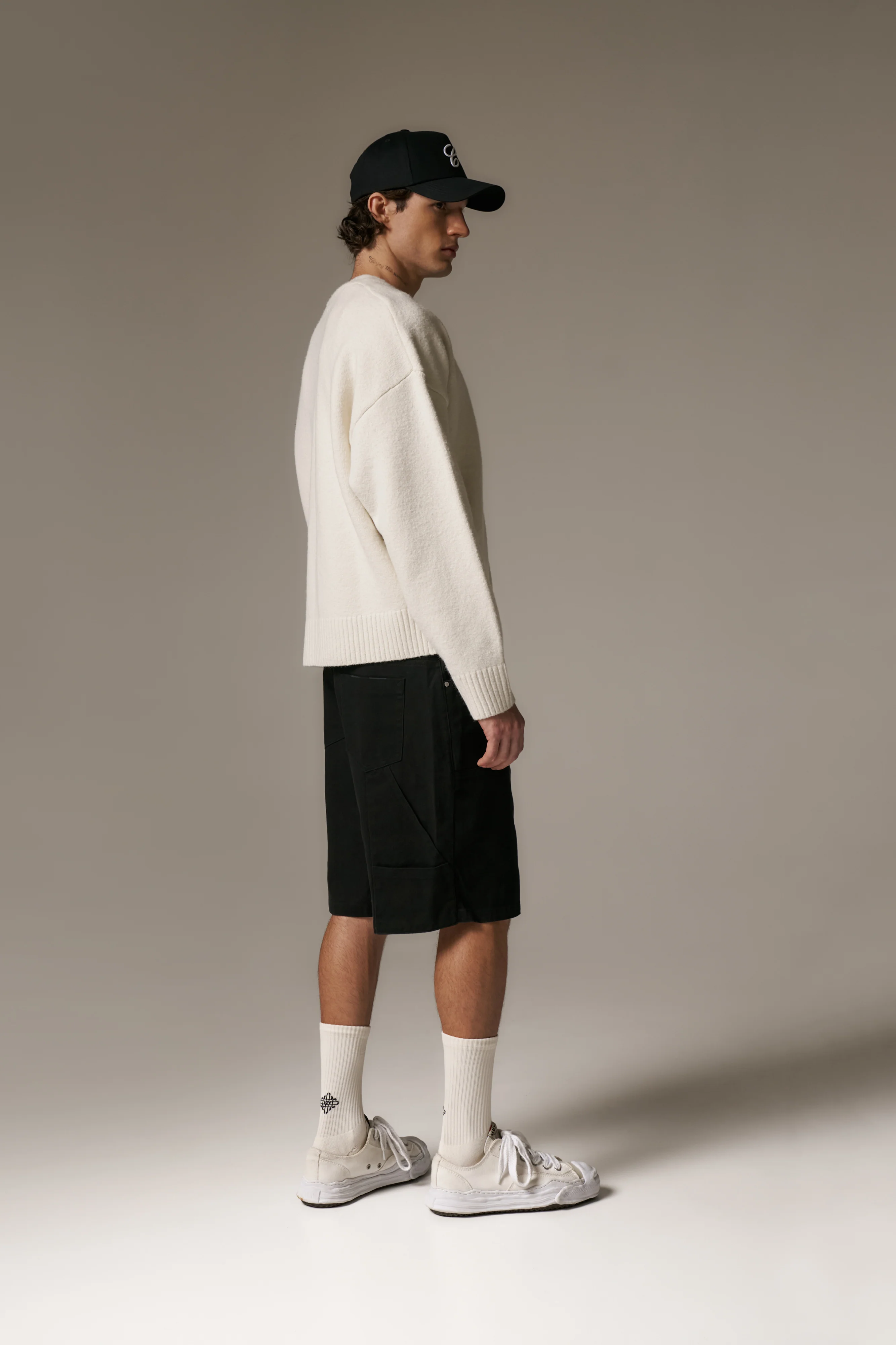 TWILL CARPENTER SHORTS - BLACK - Image 6