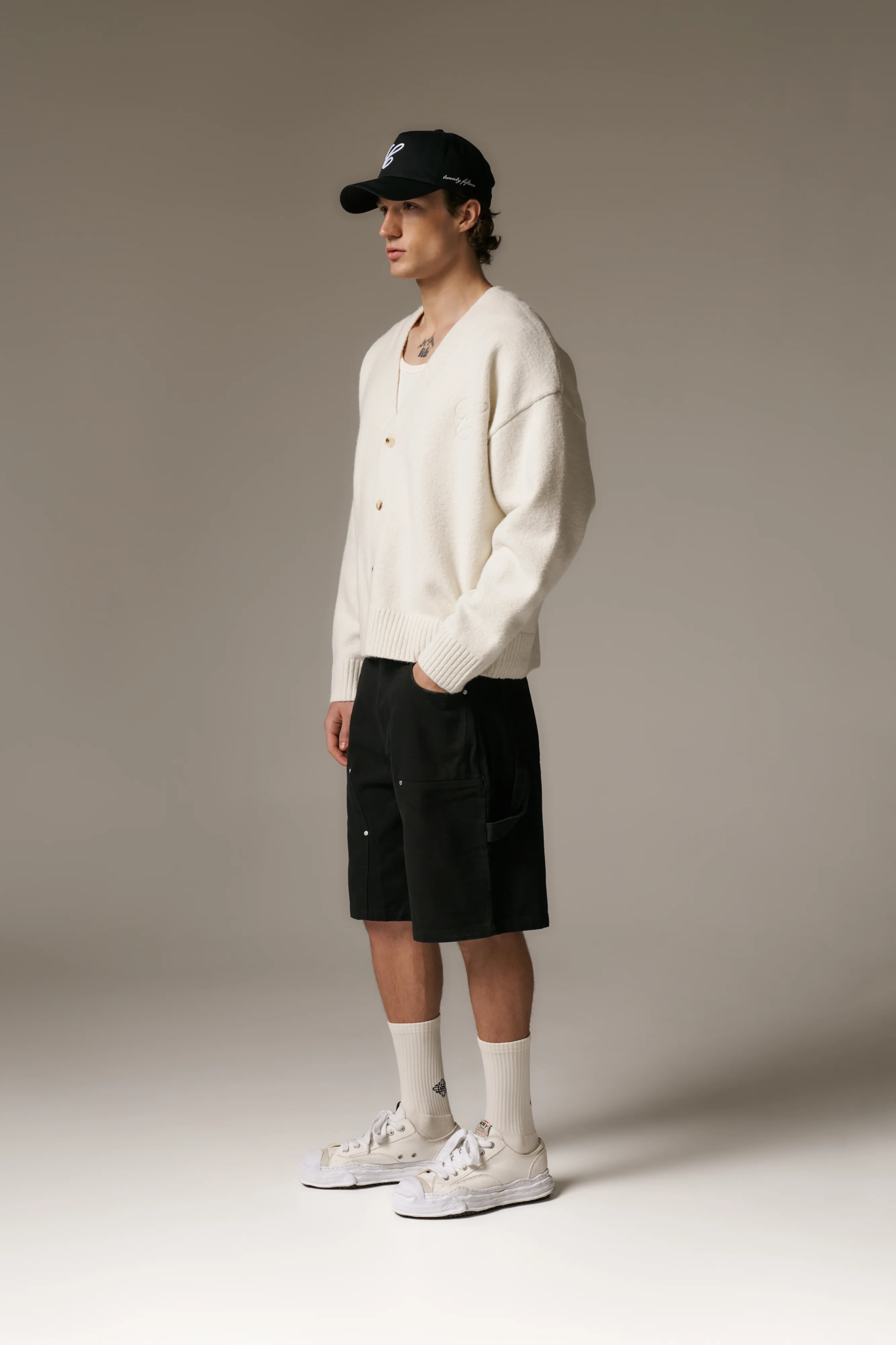 TWILL CARPENTER SHORTS - BLACK - Image 8