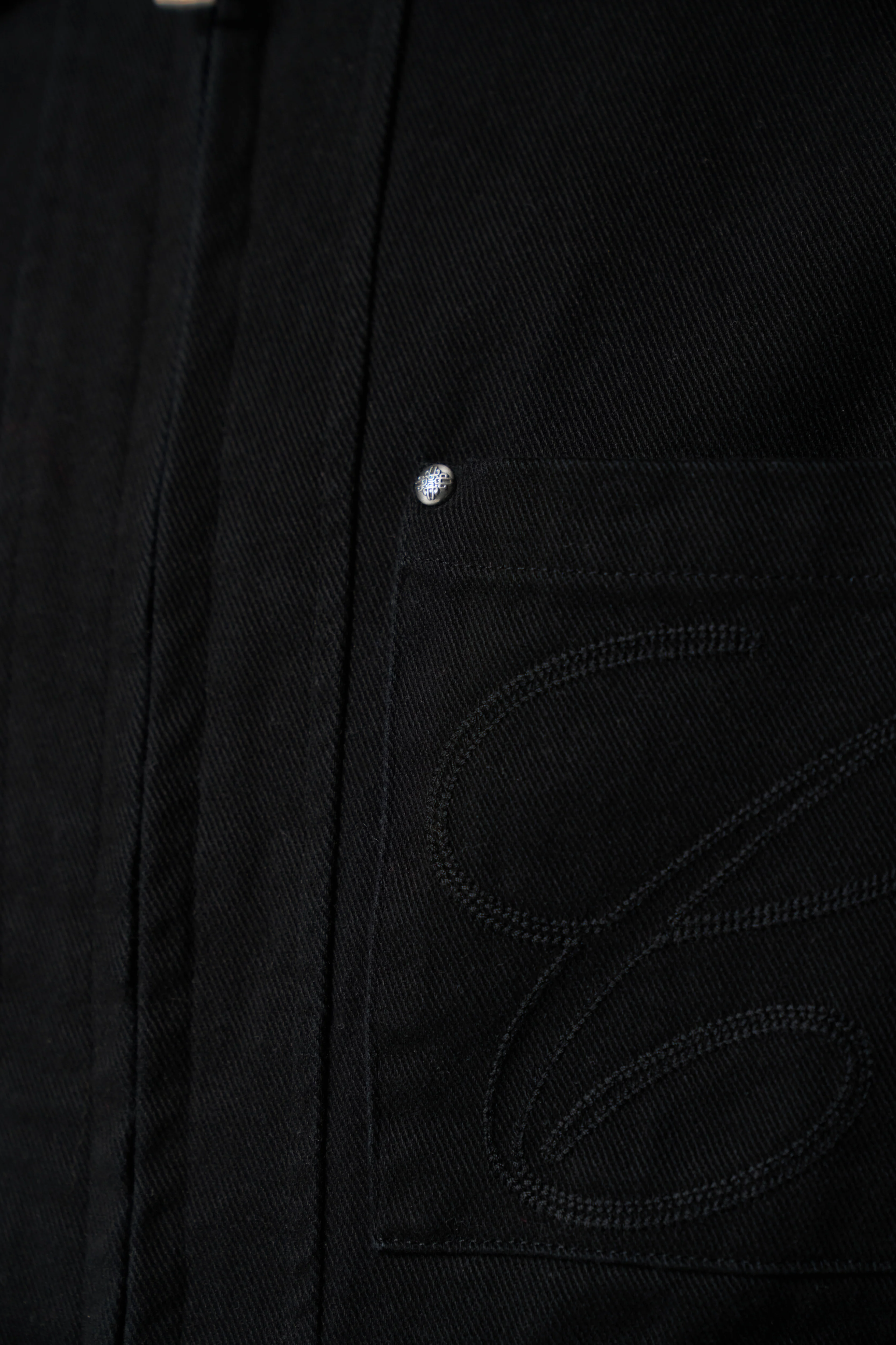 TWILL CONTRAST COLLAR JACKET - WASHED BLACK - Image 5