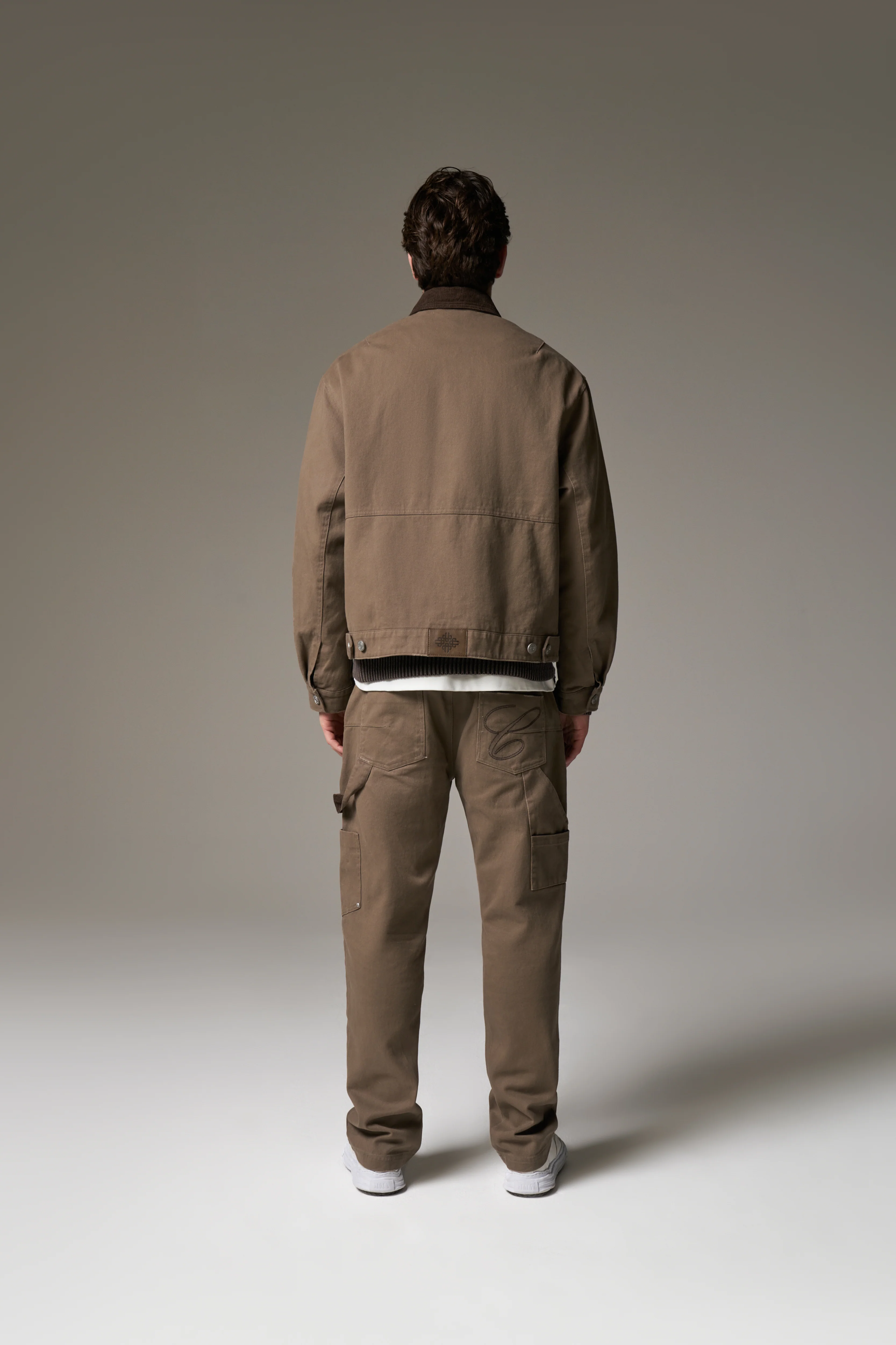 TWILL DOUBLE PATCH TROUSER - WASHED BROWN - Image 9