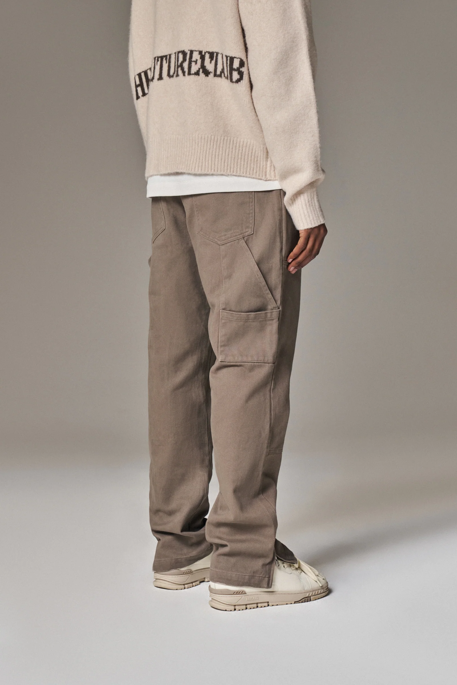 TWILL RIVET DETAIL CARPENTER PANT - BROWN - Image 7