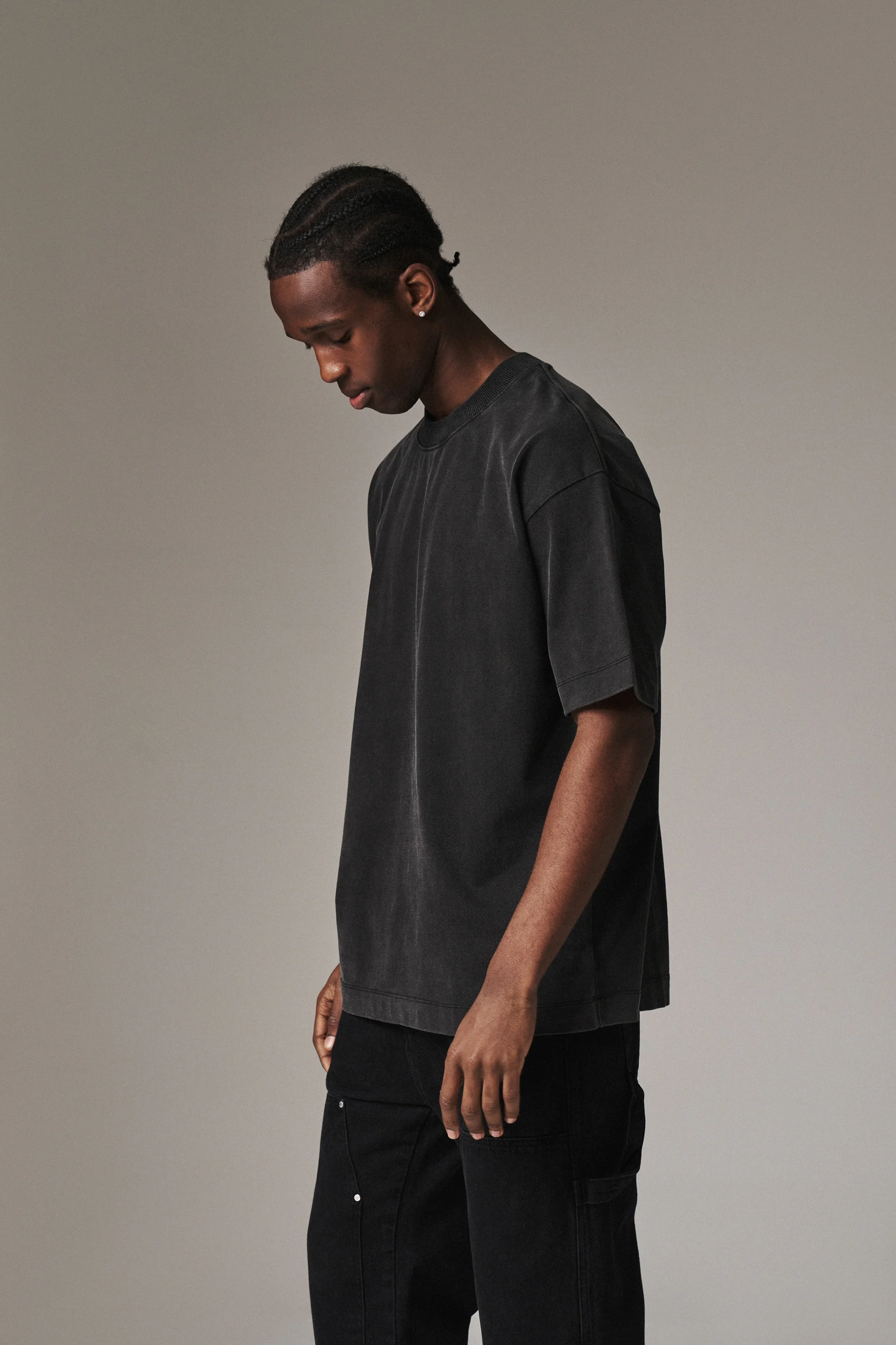 SUPER HEAVYWEIGHT BLANK T-SHIRT - WASHED BLACK - Image 5