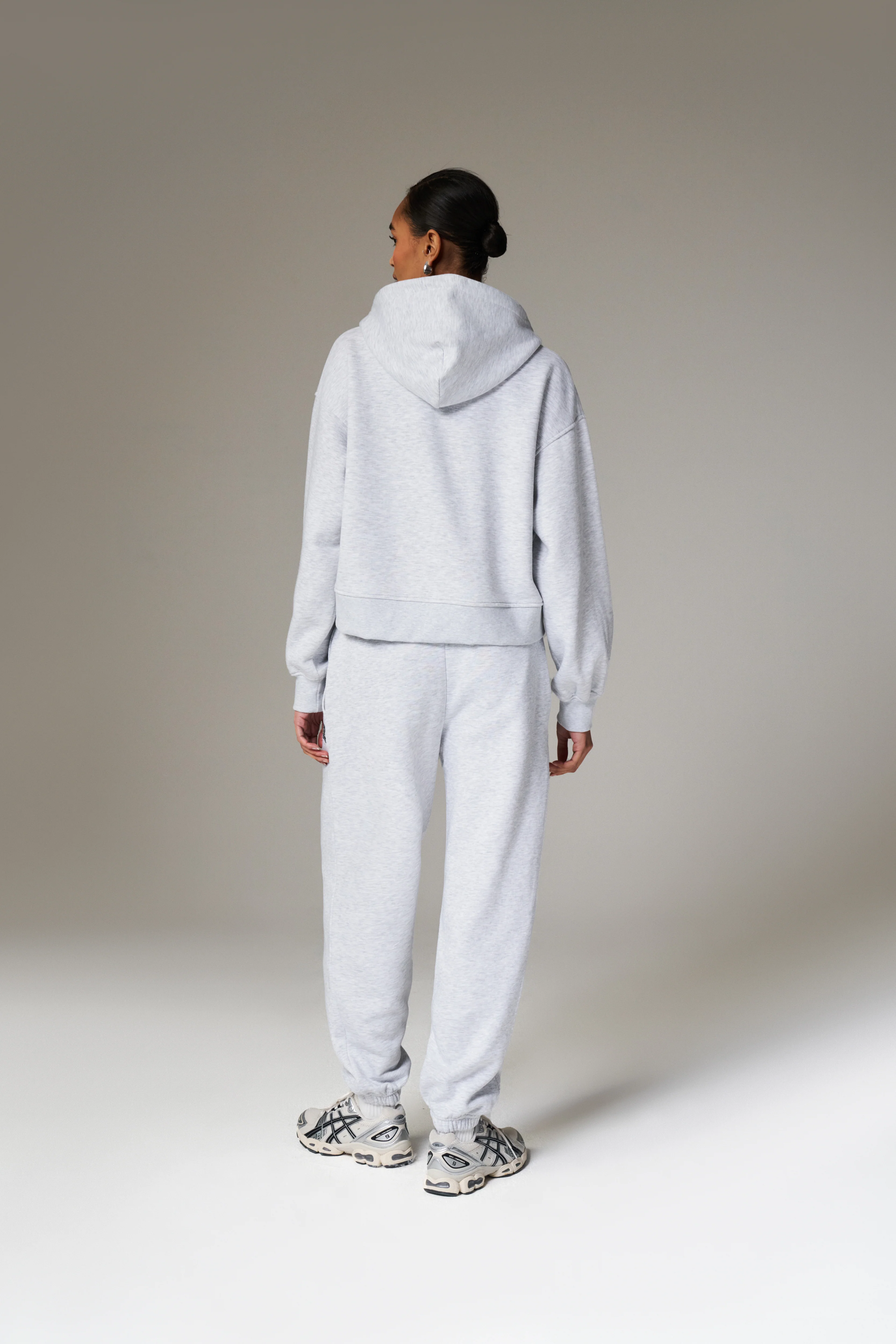 CTRE CROPPED ZIP THROUGH HOODIE - GREY MARL - Image 7