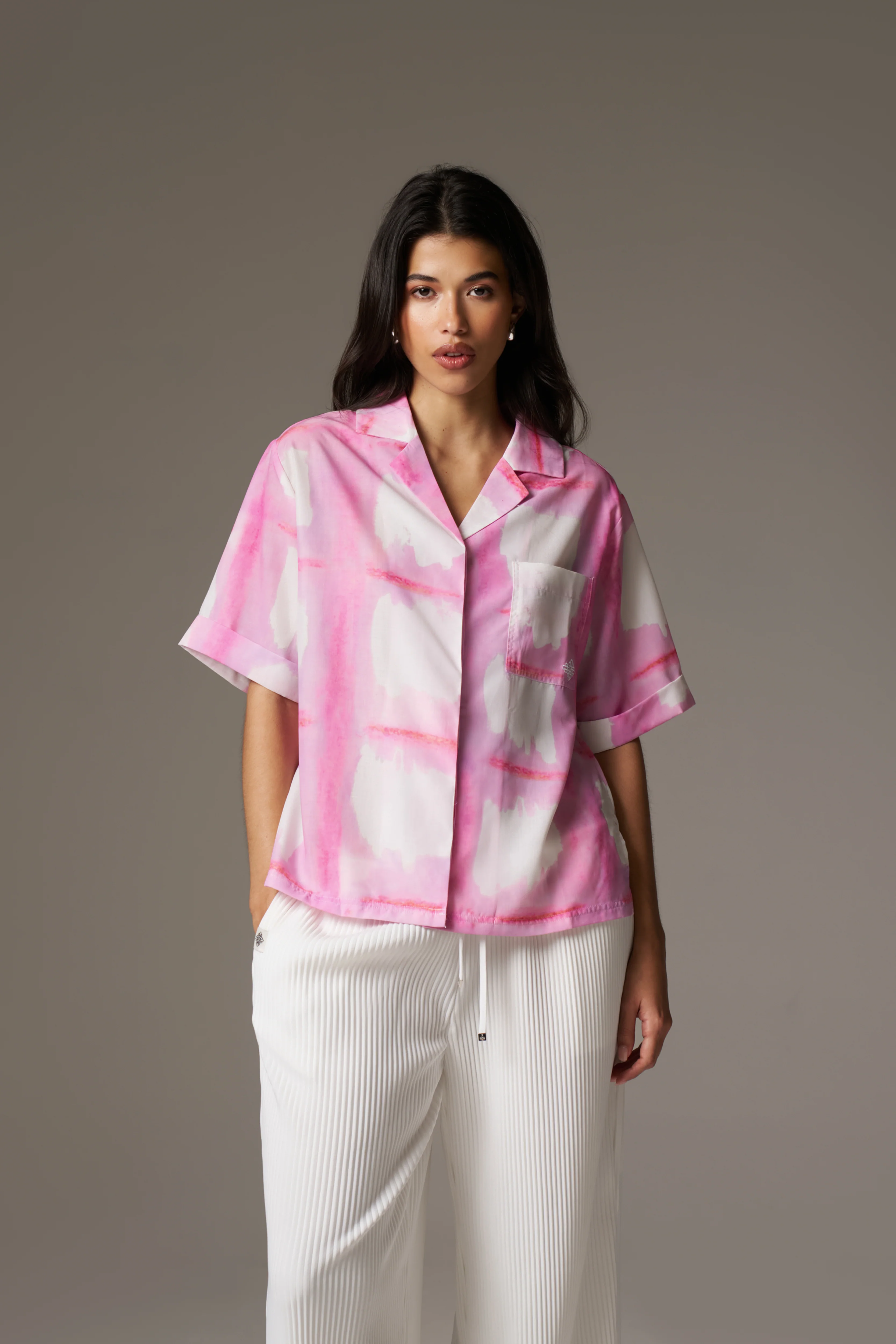 WATERCOLOUR EMBLEM SHIRT - PINK - Image 2
