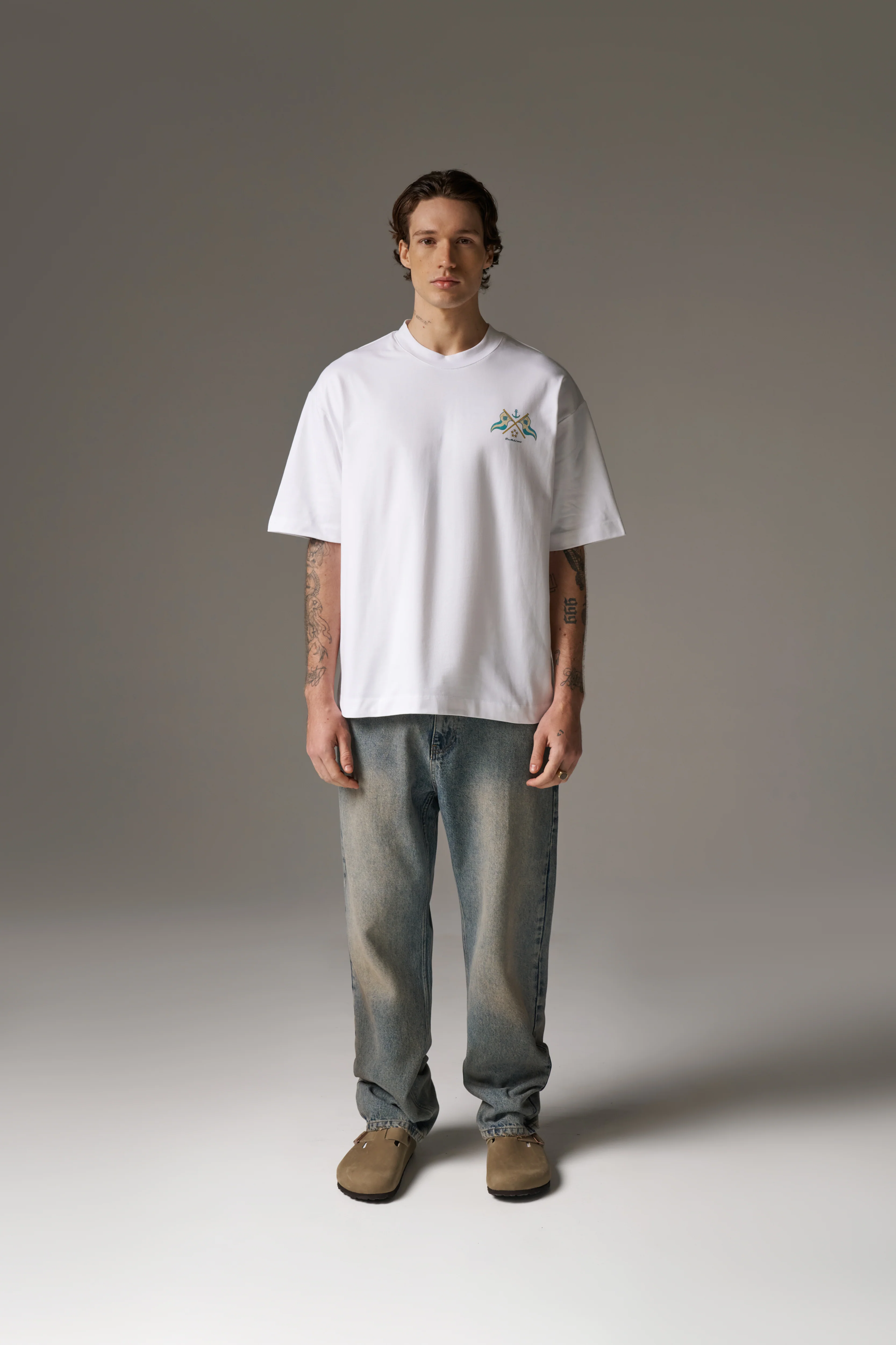 WATERCOLOUR YACHT CLUB PRINTED T-SHIRT - WHITE - Image 3