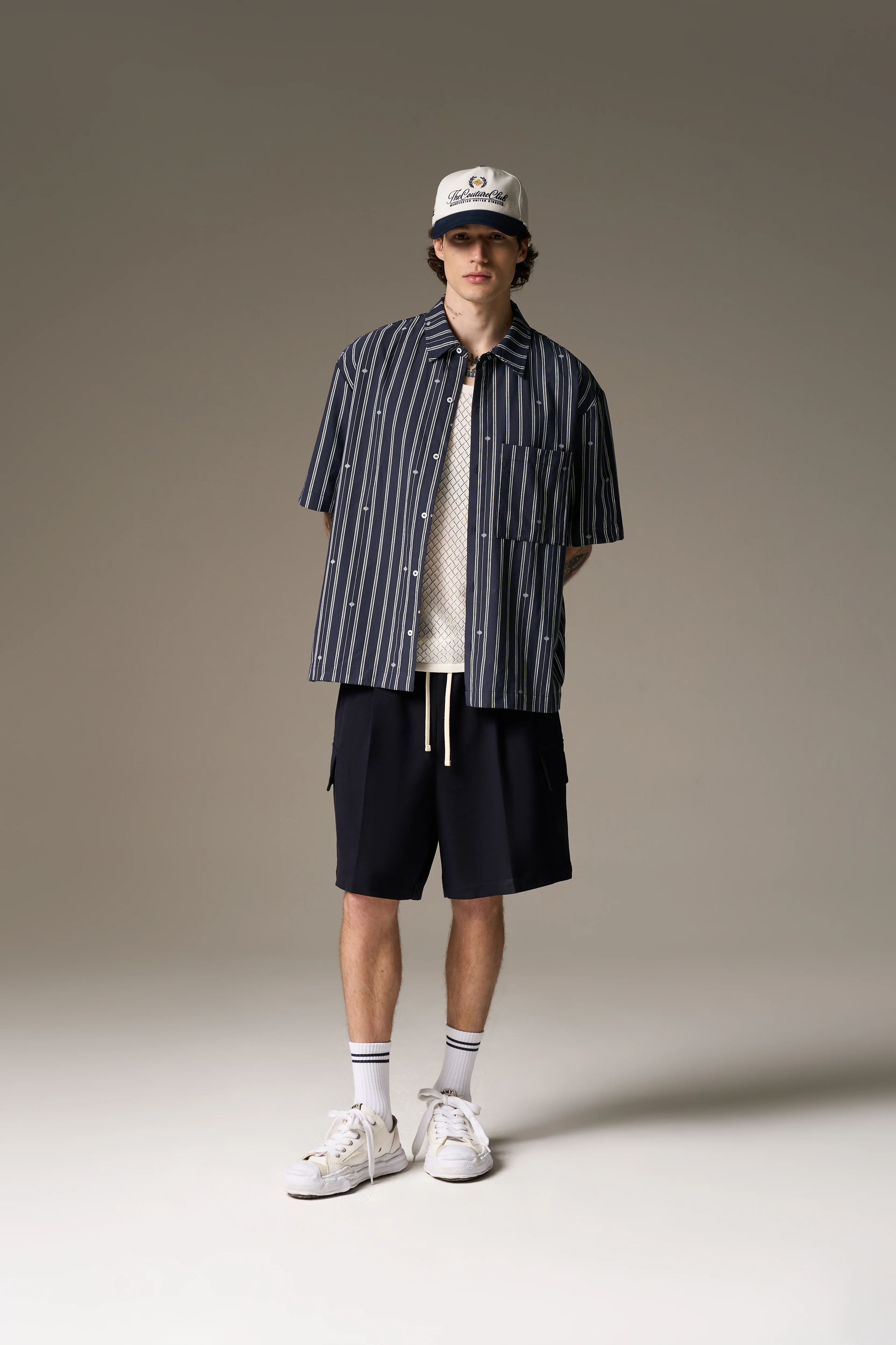 WIDE LEG SIDE POCKET SHORTS - NAVY - Image 8