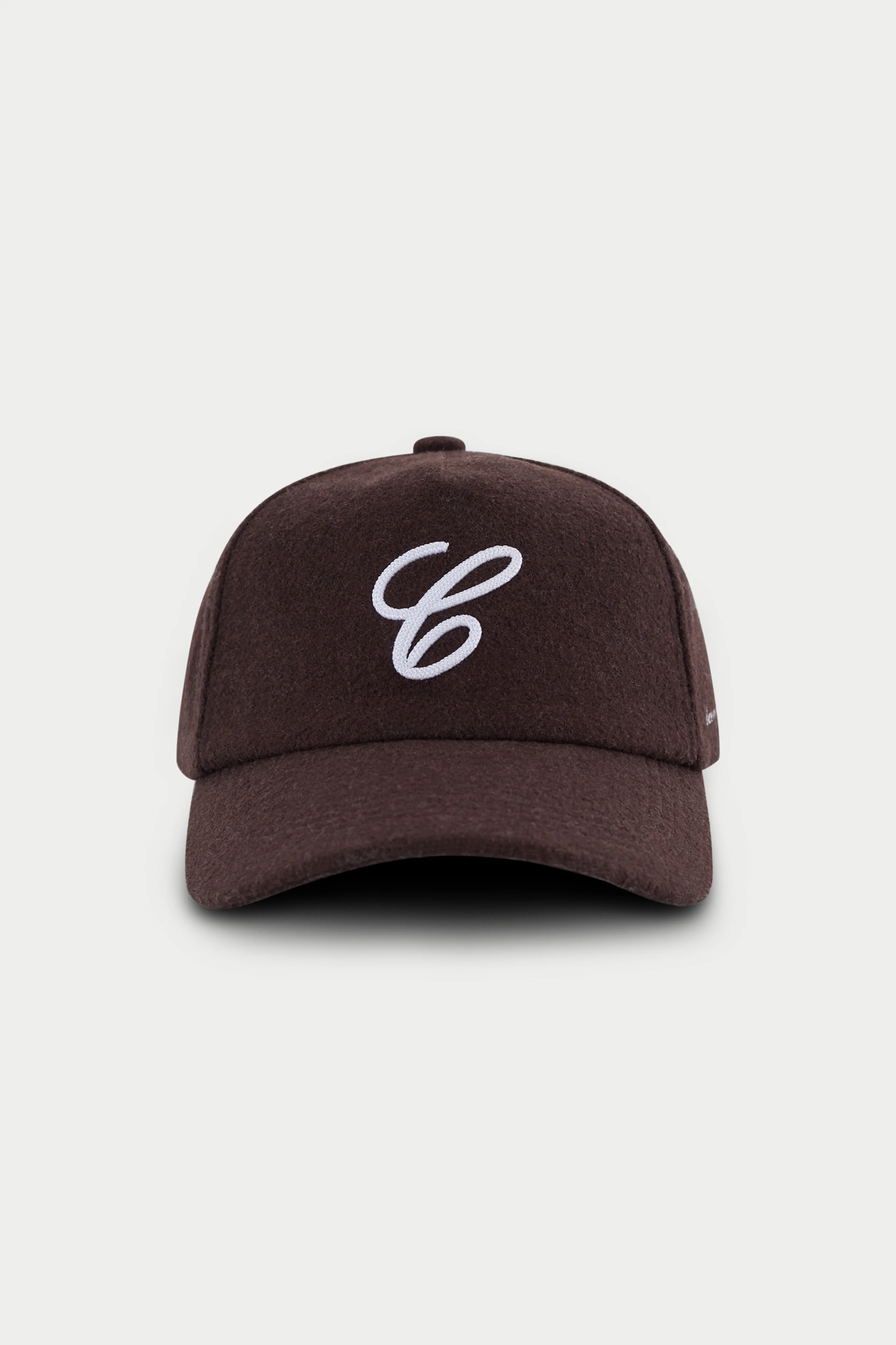 WOOL SCRIPT EMBROIDERED CAP - BROWN - Image 2
